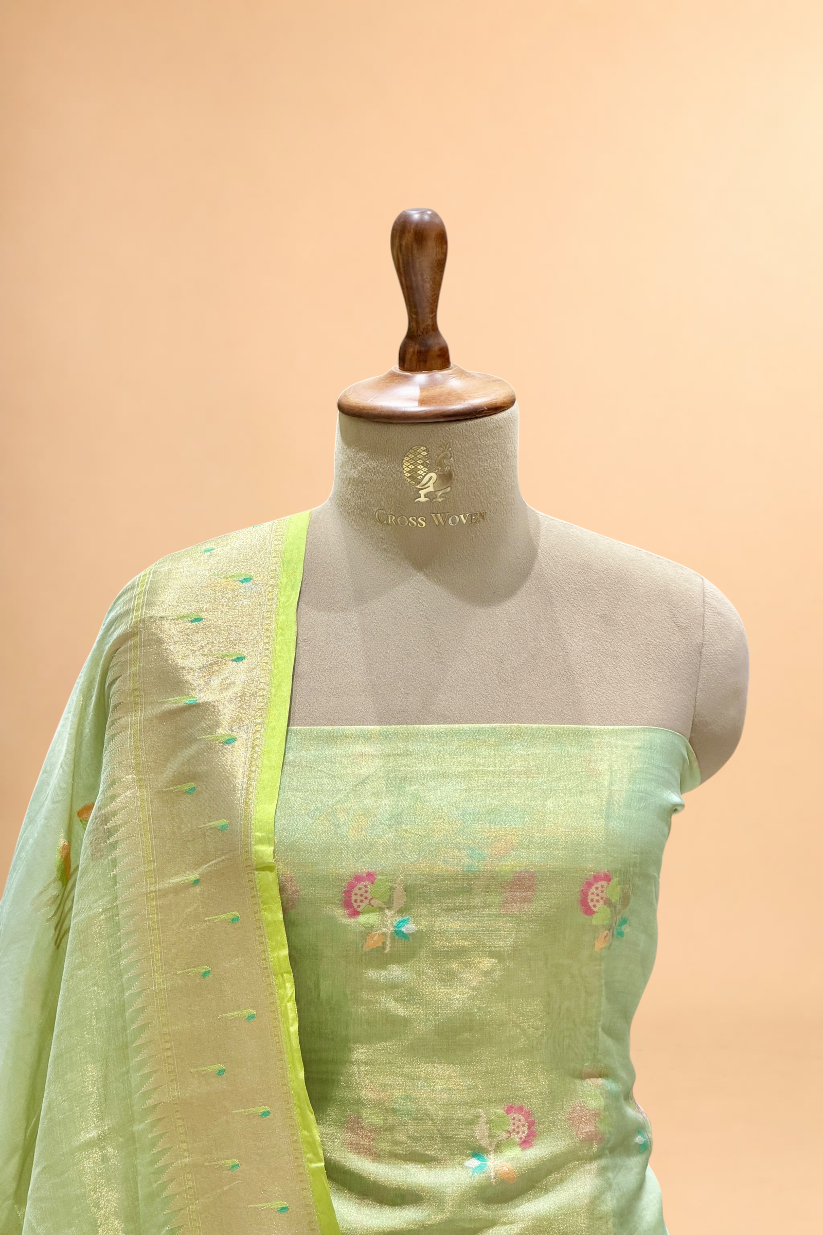 Sage Green Tissue Jamdani Suit Set