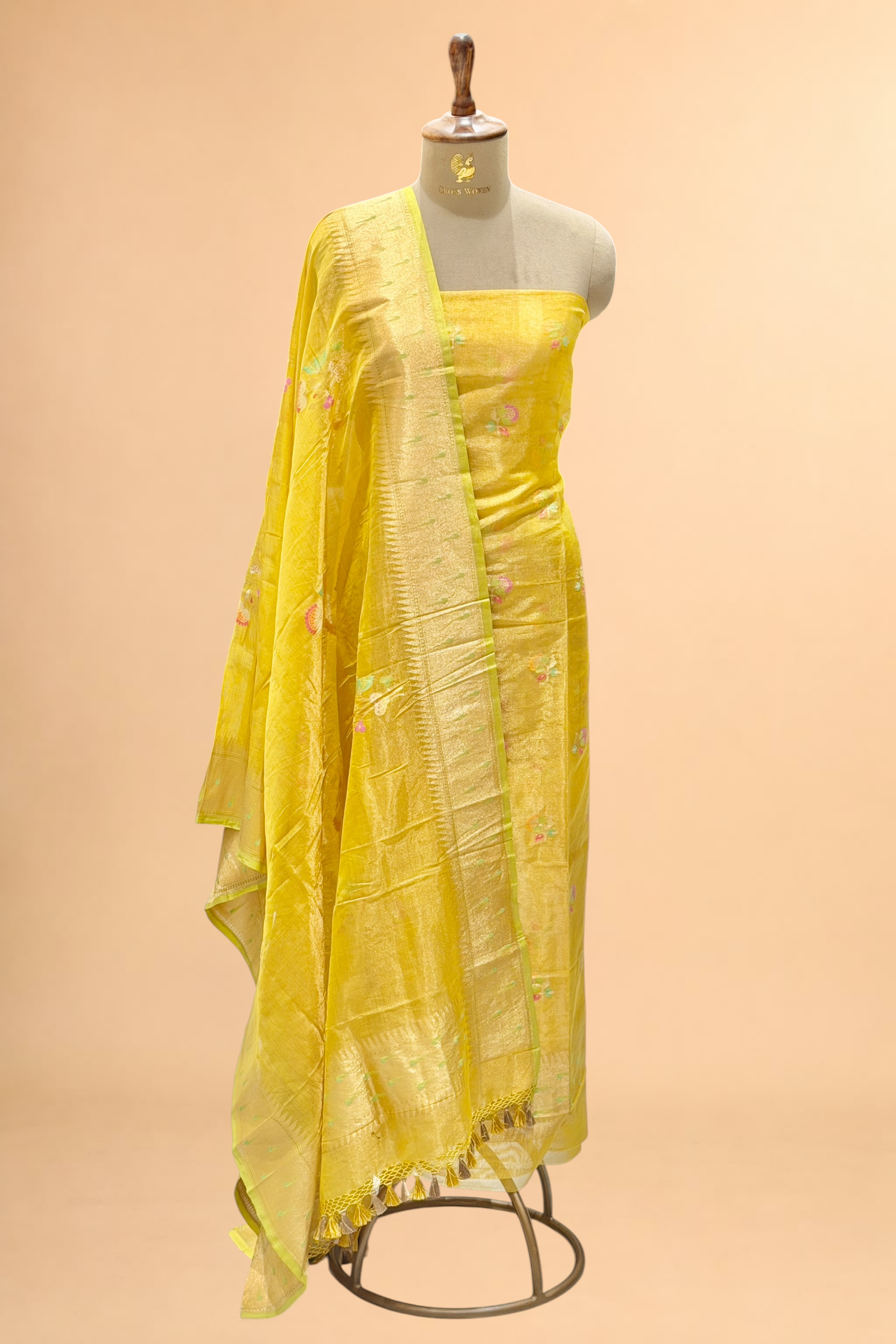 Yellow Tissue Jamdani Suit Set