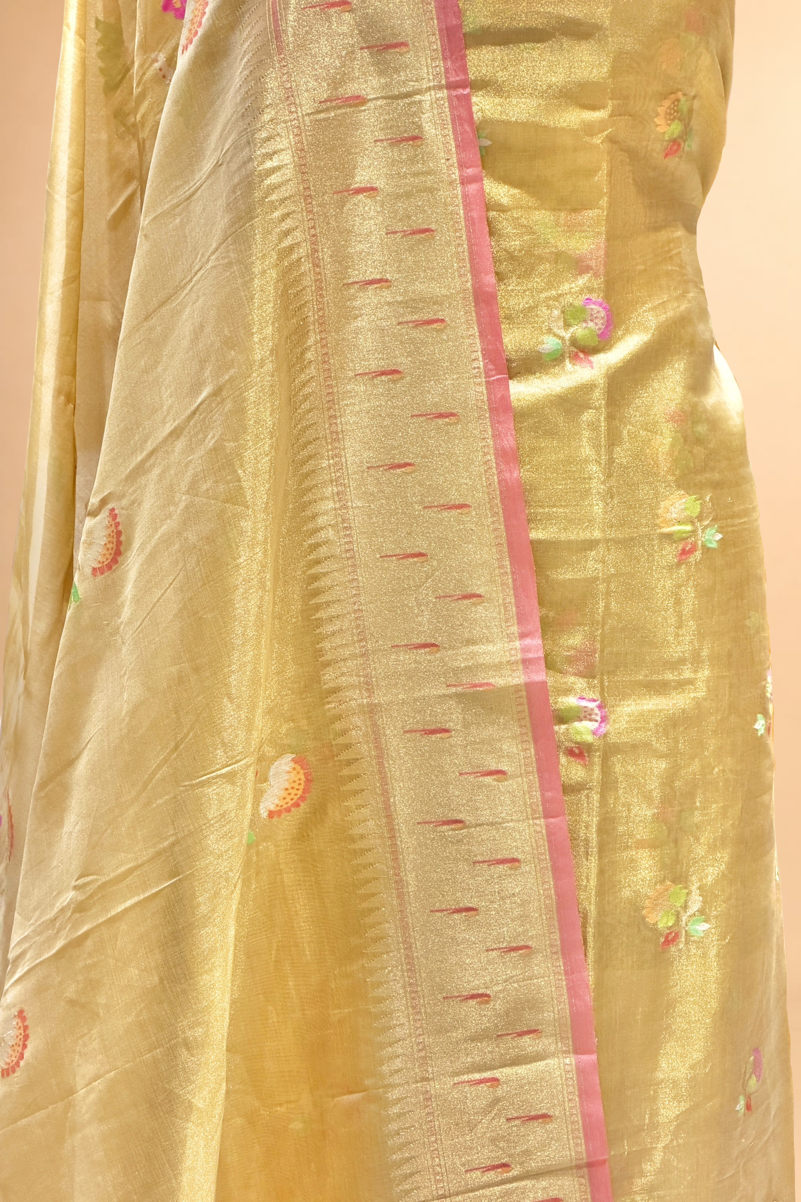Beige Gold Tissue Jamdani Suit Set
