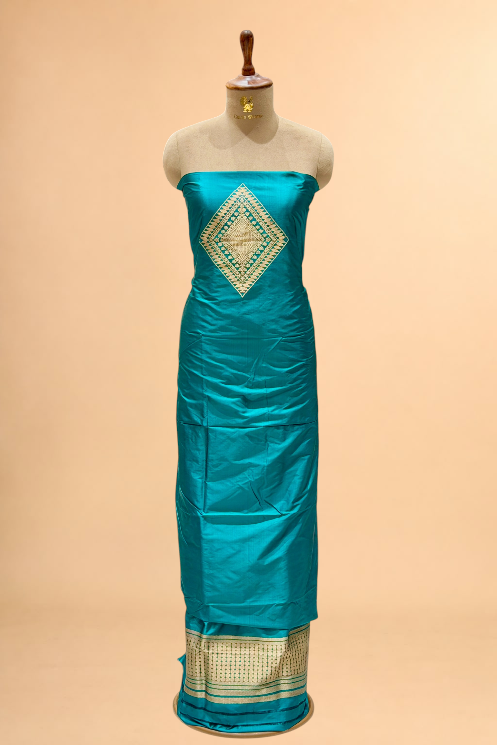 Turquoise Blue Katan Silk Co-ord Set