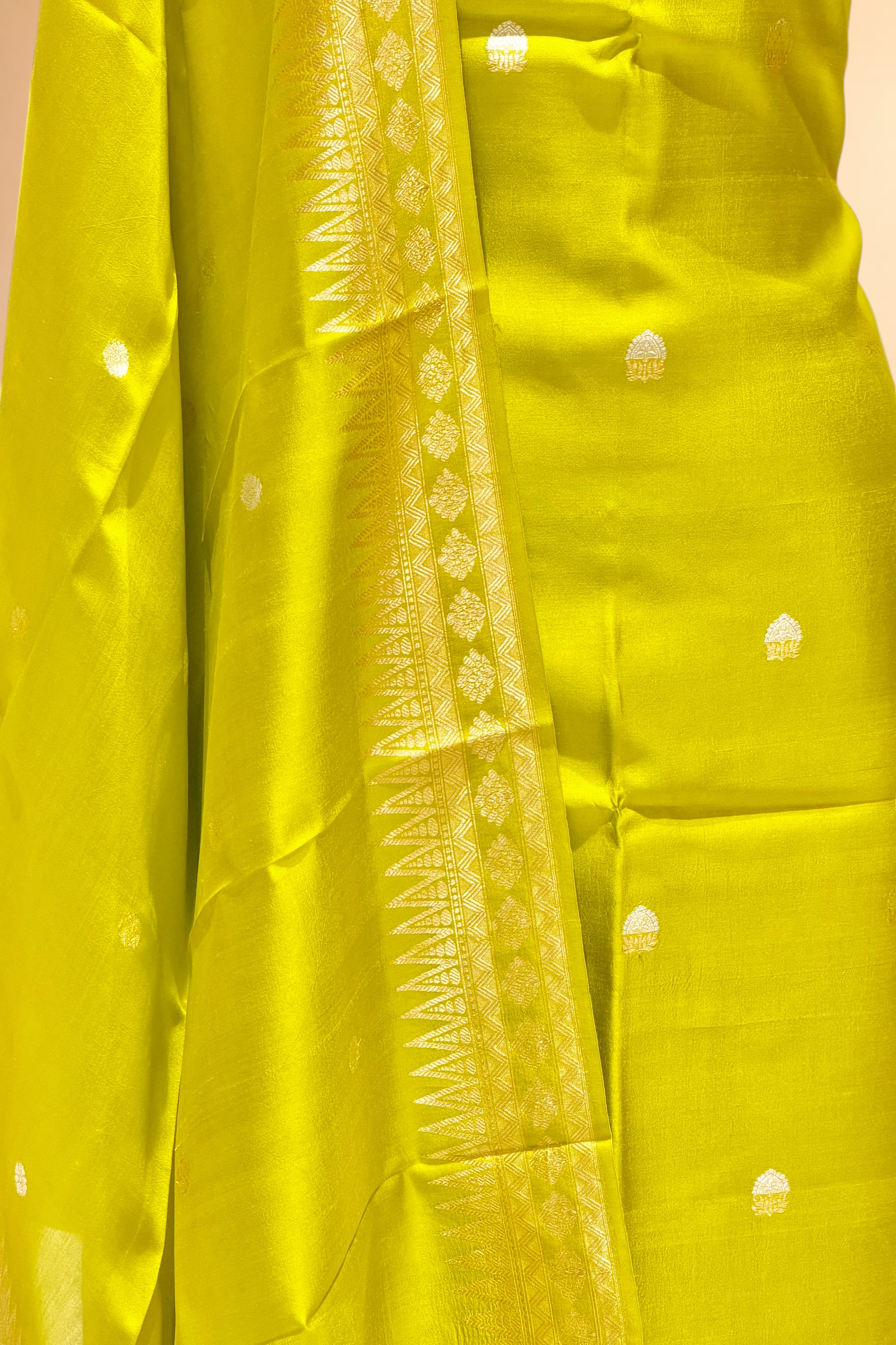 Lime Yellow Soft Silk Suit Set