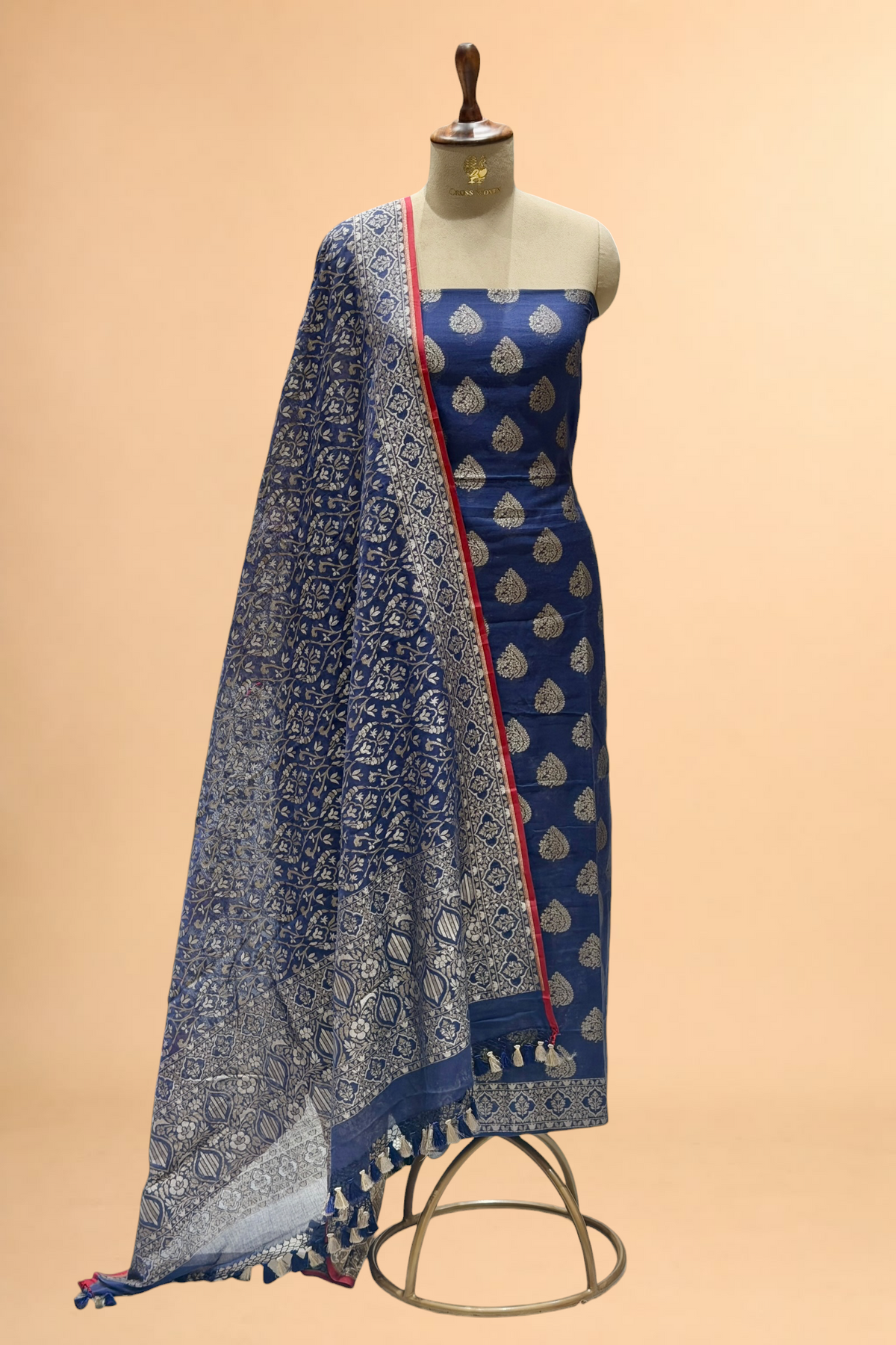 Blue Pure Cotton Iktara Jamdani Suit Set