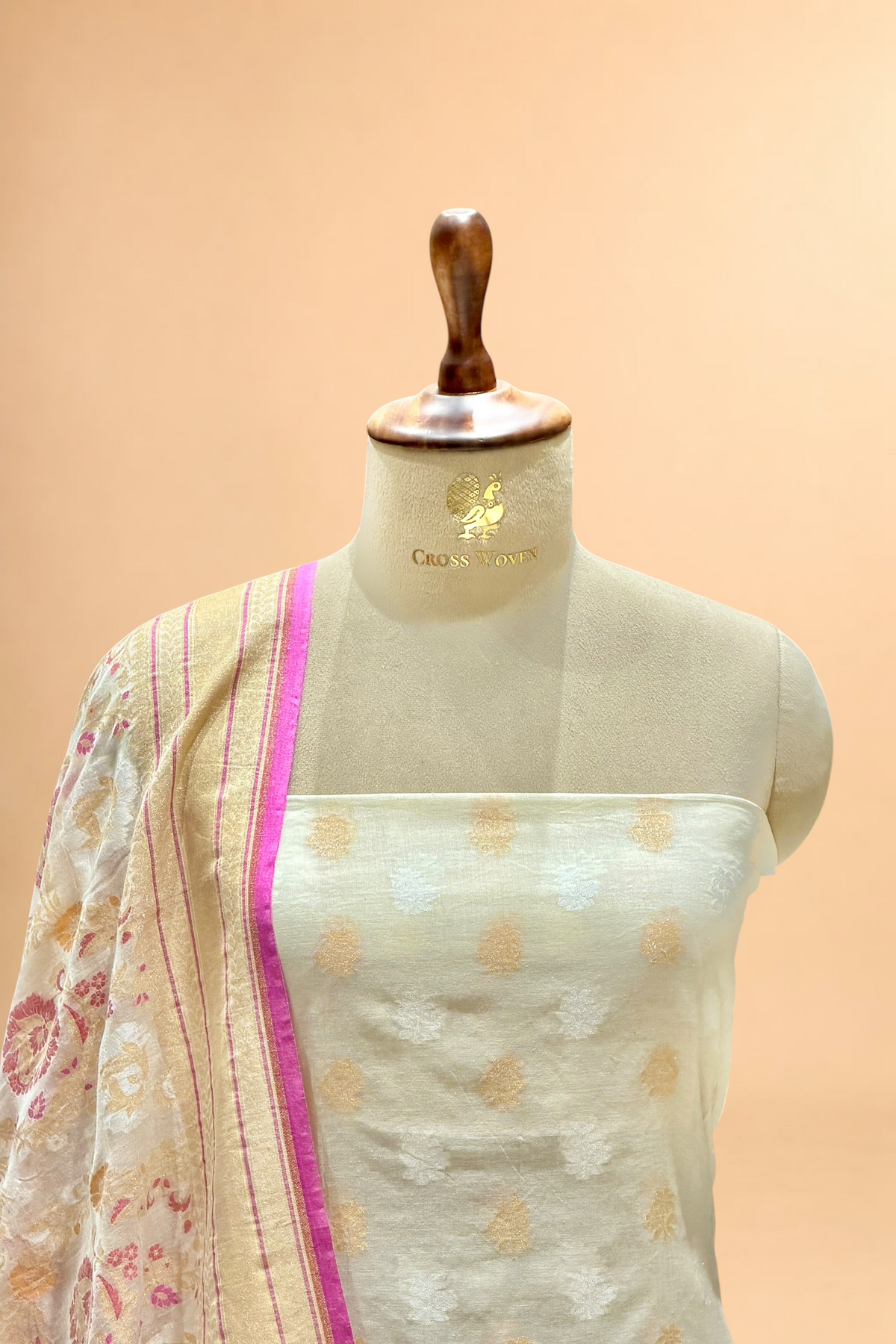 Ivory White Pure Cotton Iktara Jamdani Suit Set
