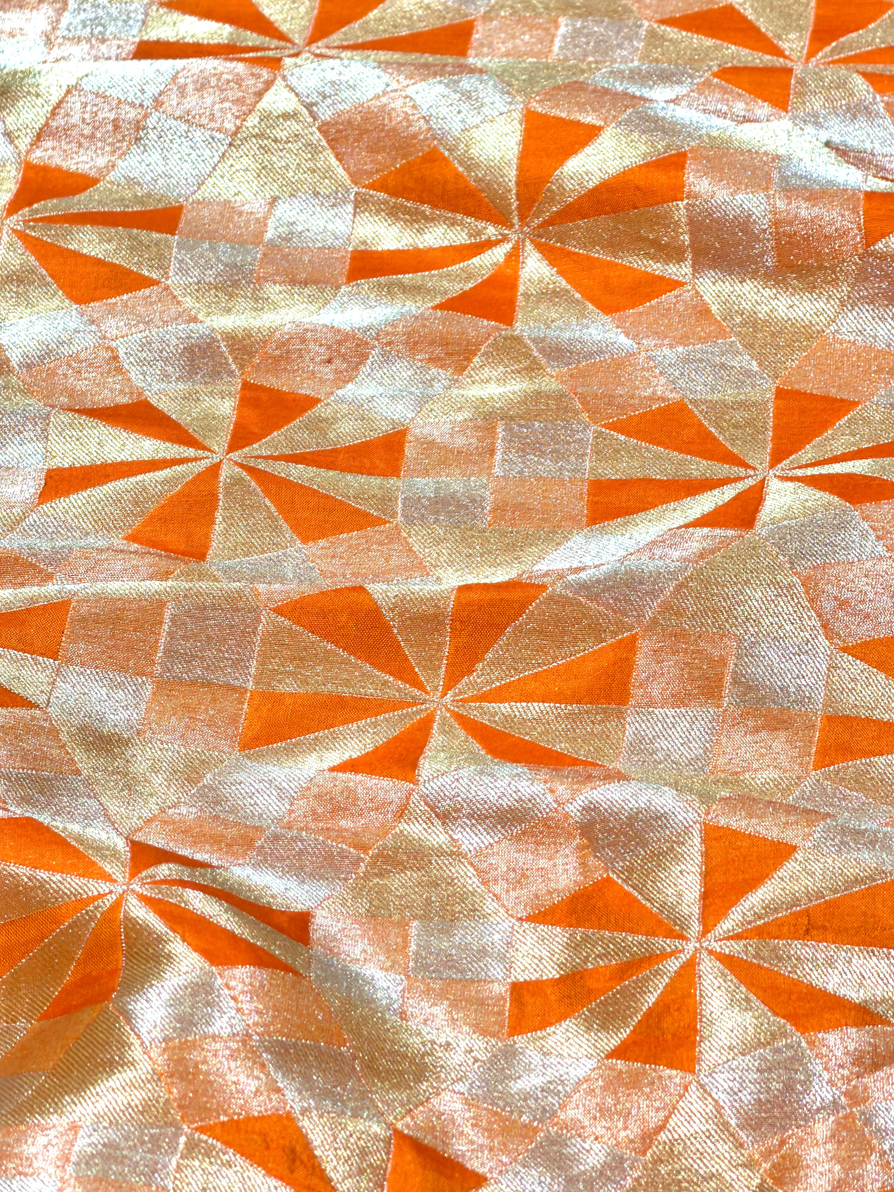 Orange Sona - Rupa Katan Silk Handloom Fabric