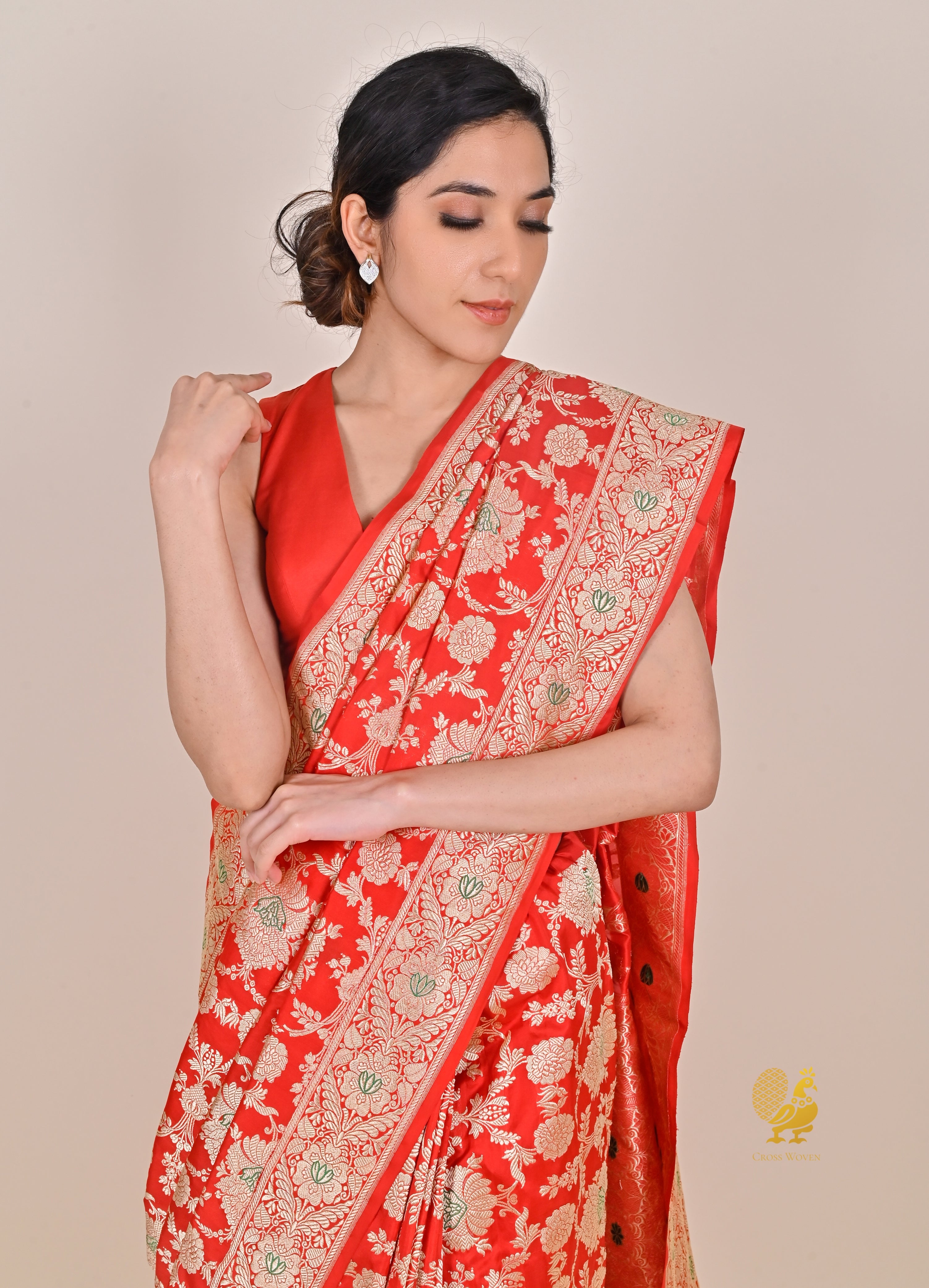 Red Banarasi Pure Katan Silk Saree