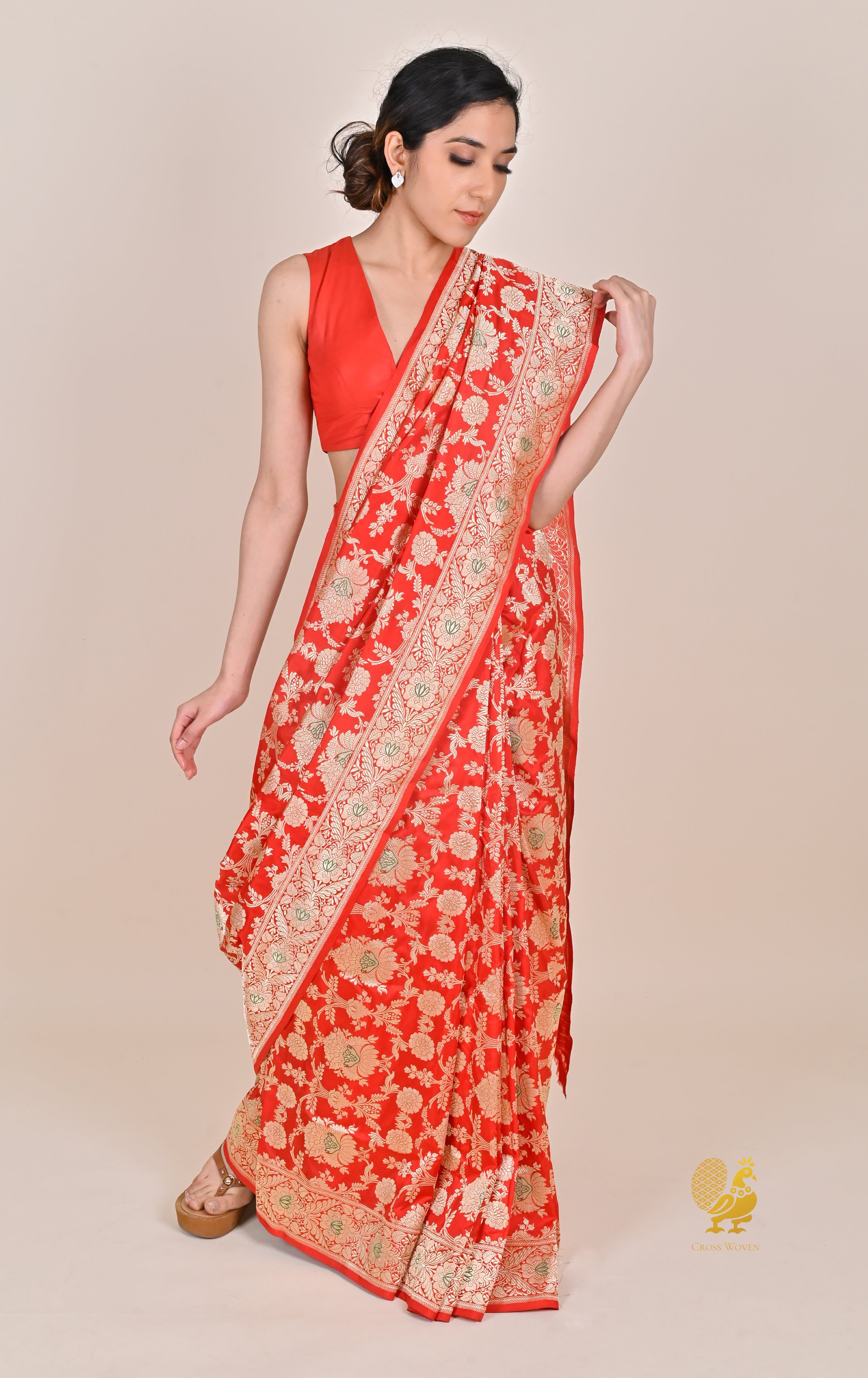 Red Banarasi Pure Katan Silk Saree