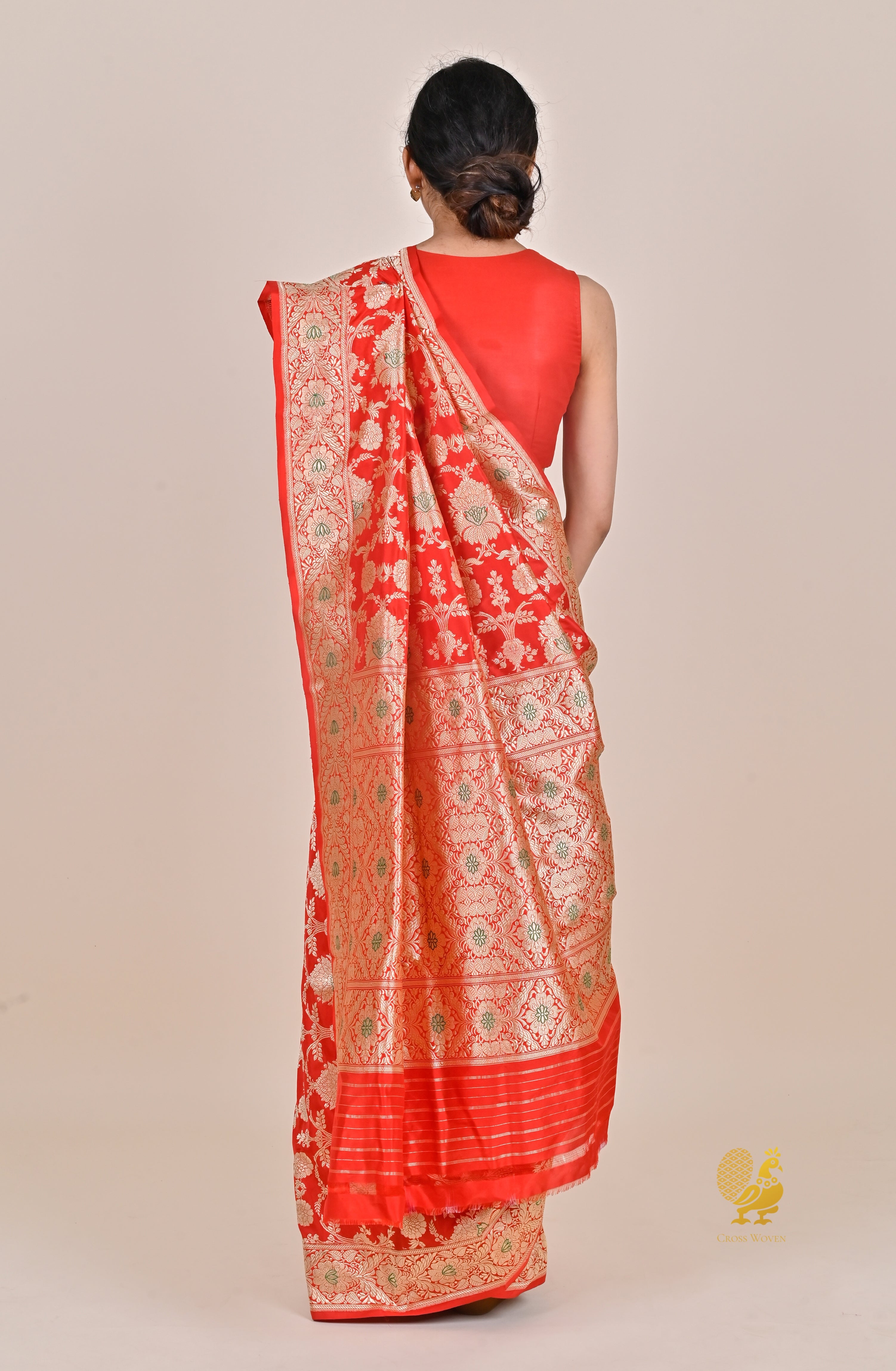 Red Banarasi Pure Katan Silk Saree