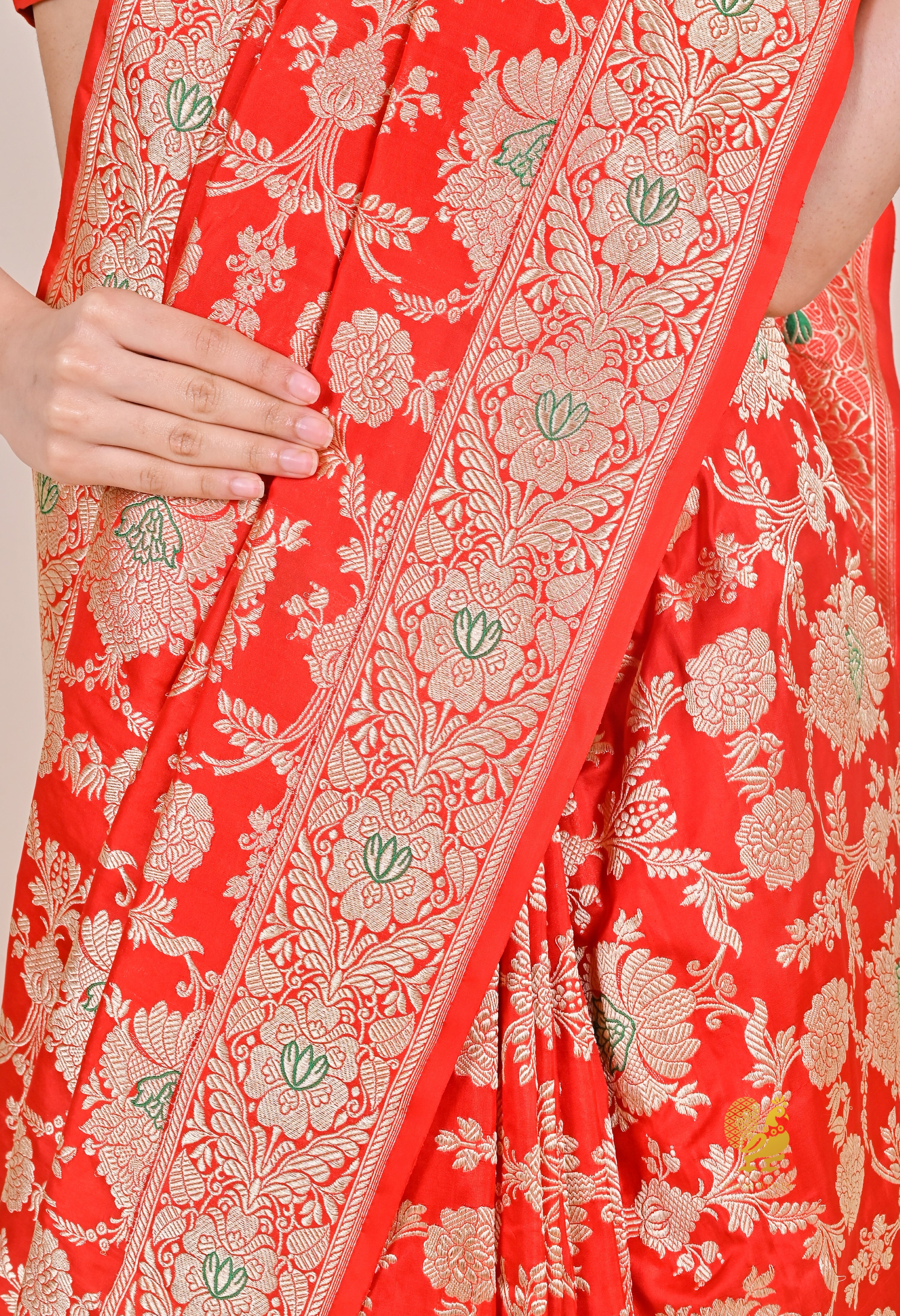 Red Banarasi Pure Katan Silk Saree