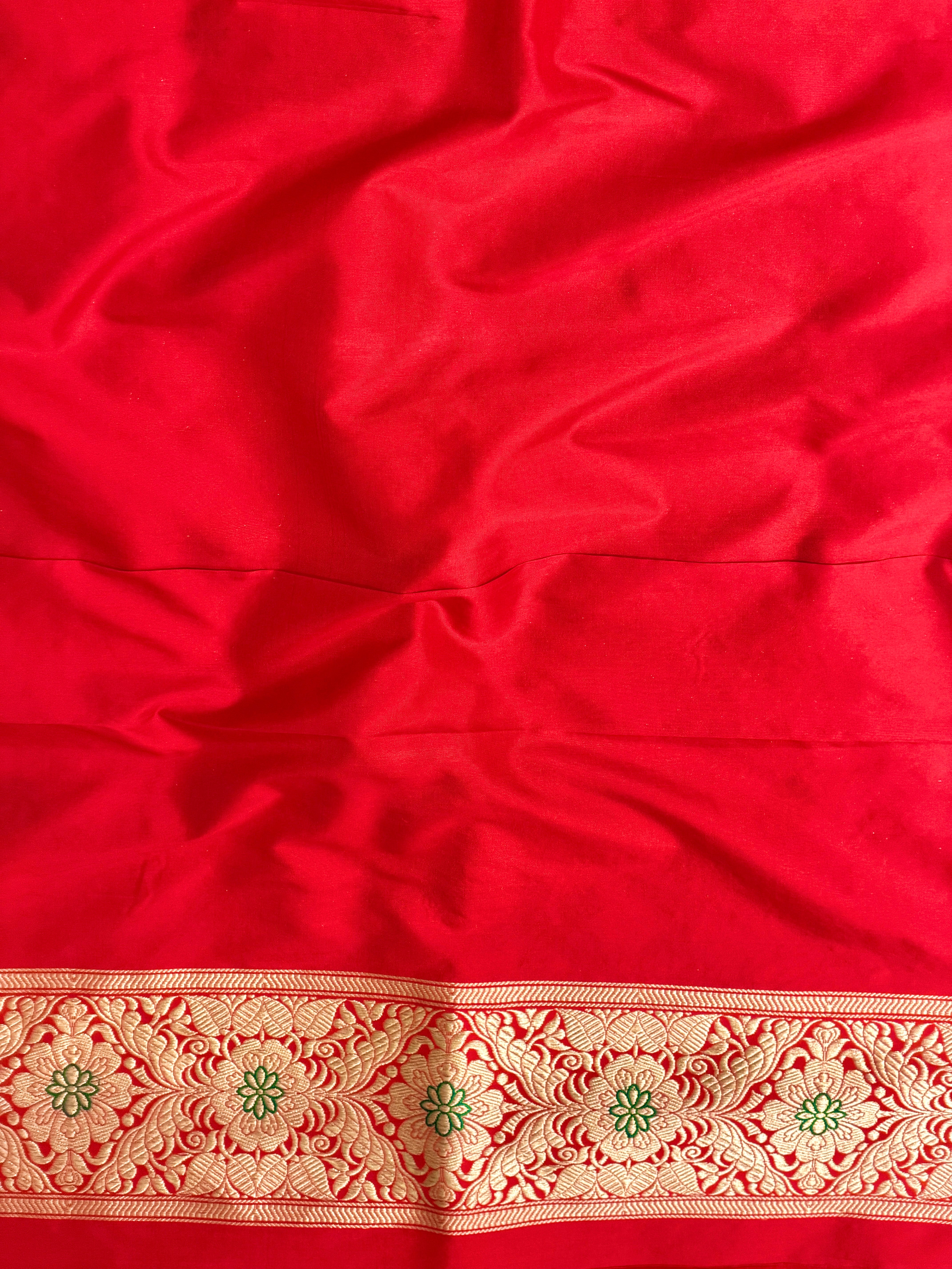 Red Banarasi Pure Katan Silk Saree