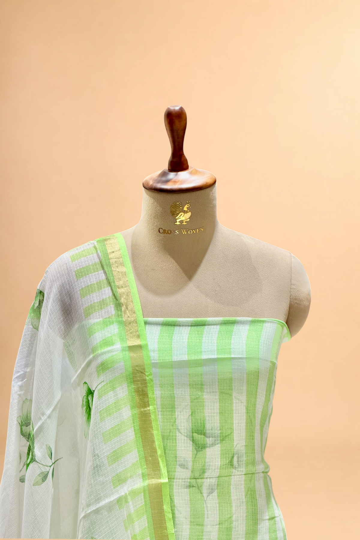 Pistachio Green Pure Kota Silk Suit Set