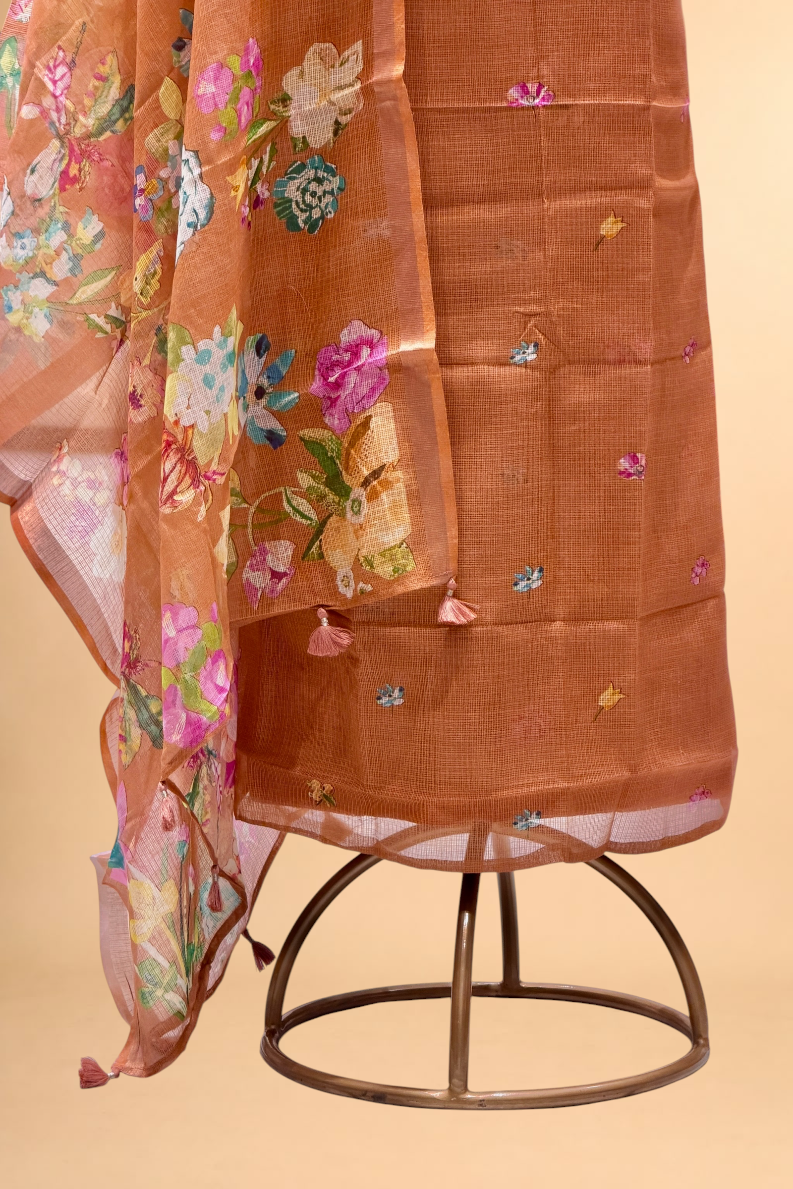 Warm Brown Pure Kota Silk Suit Set