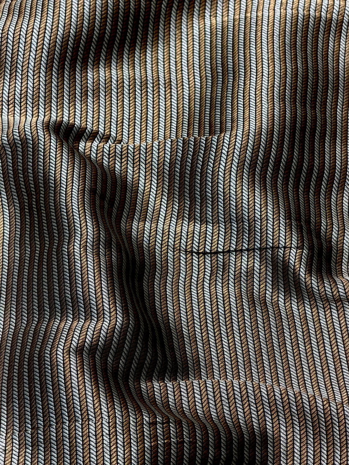 Black Sona-Rupa Stripe Katan Silk Fabric