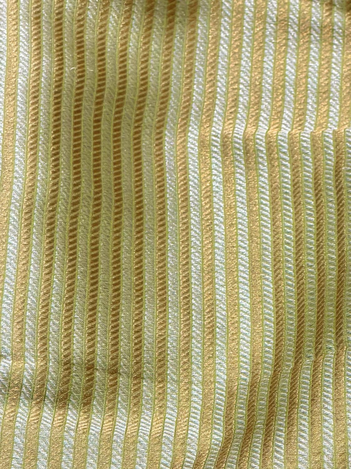 Green Sona-Rupa Stripe Katan Silk Fabric