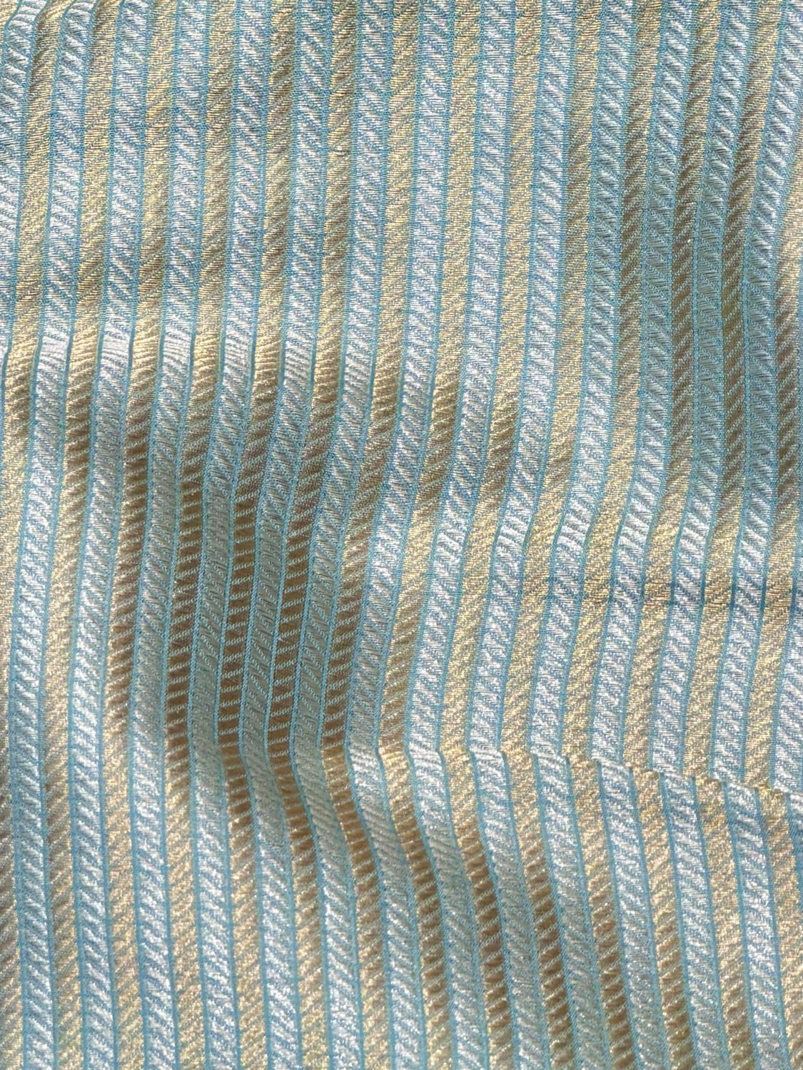 Powder Blue Sona-Rupa Stripe Katan Silk Fabric