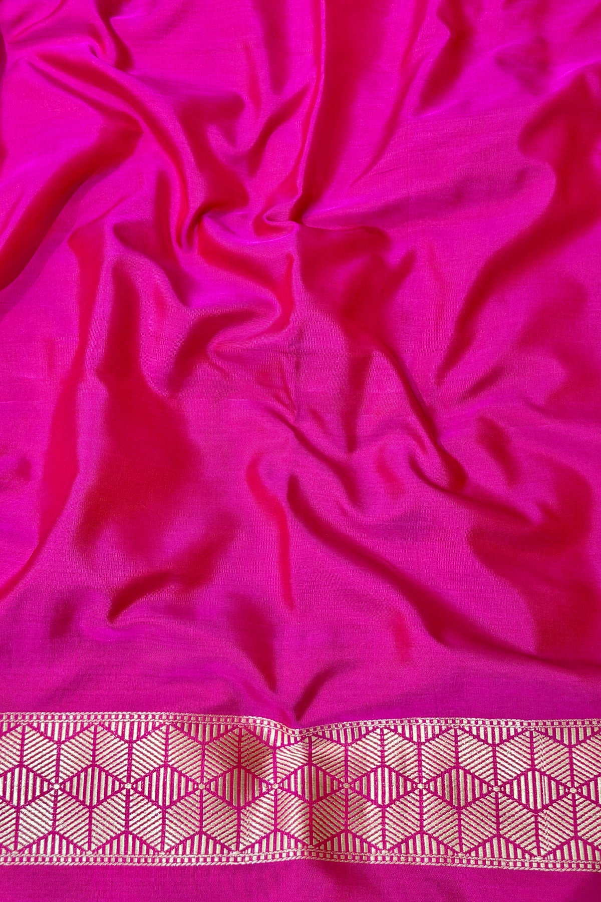 Rani Pink Katan Silk Iktara Suit with Meena Kadhwa Floral Jaal Dupatta
