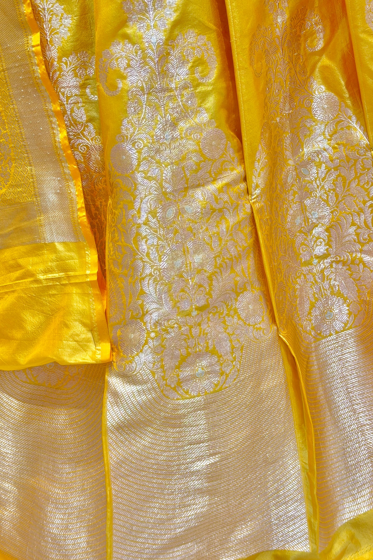Yellow Banarasi Pure Katan Silk Lehenga