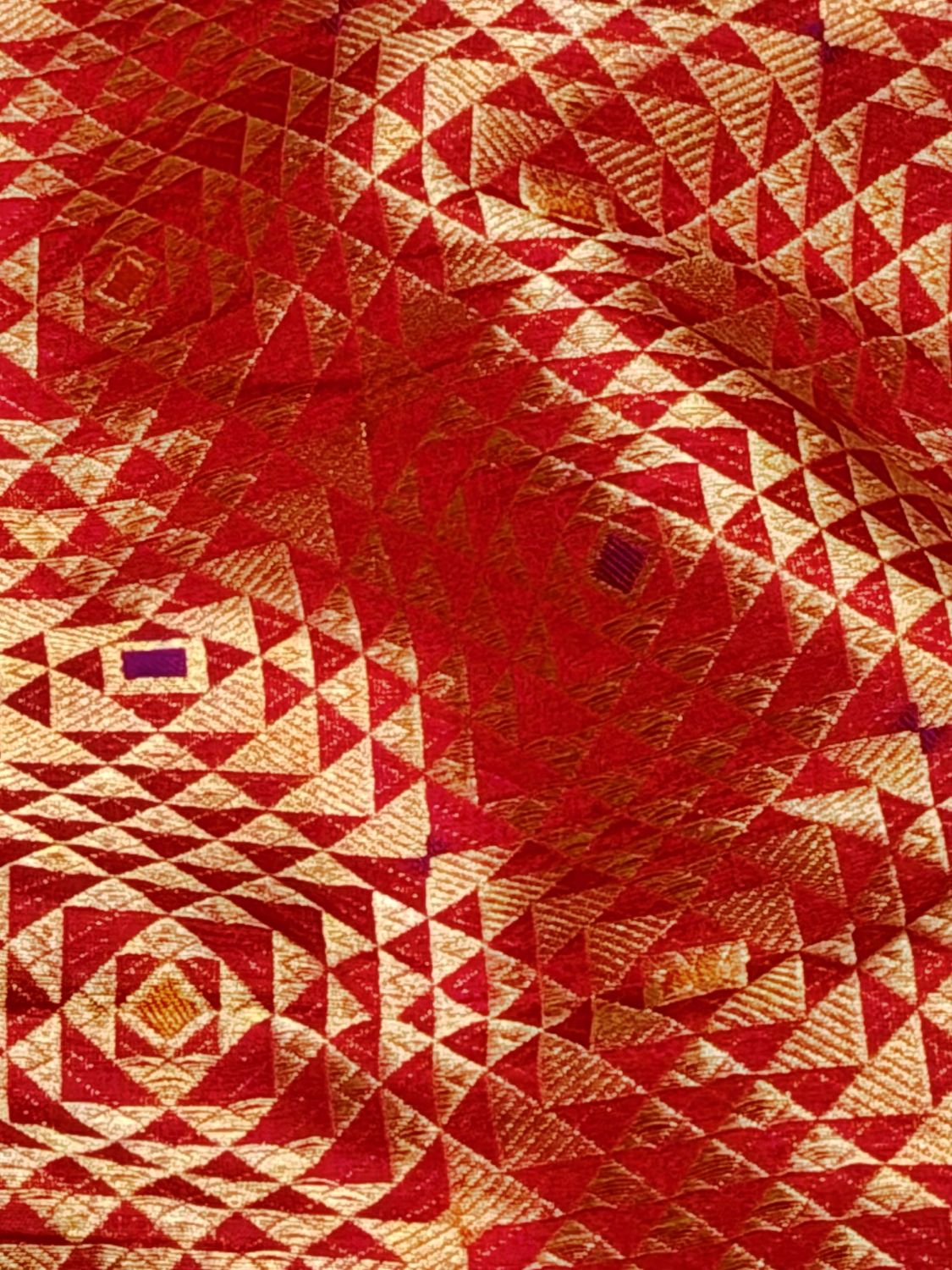 Red Banarasi Pure Katan Silk Fabric