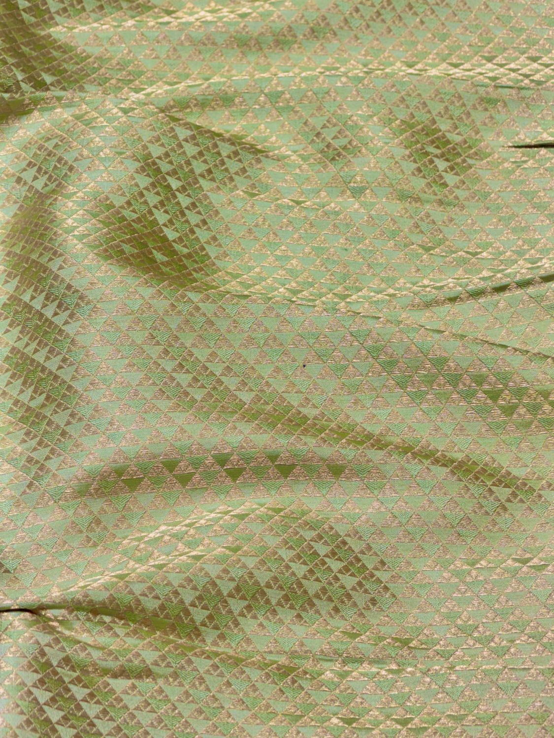 Pista Green Banarasi Pure Katan Silk Fabric