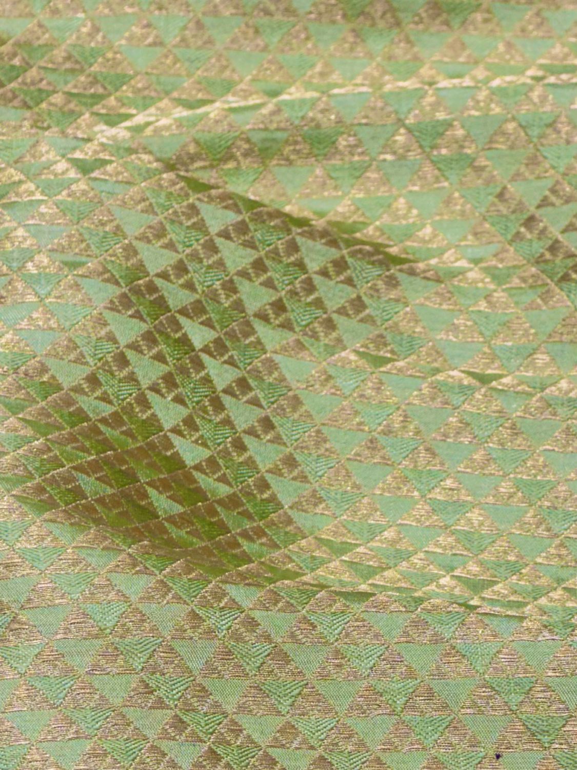 Pista Green Banarasi Pure Katan Silk Fabric