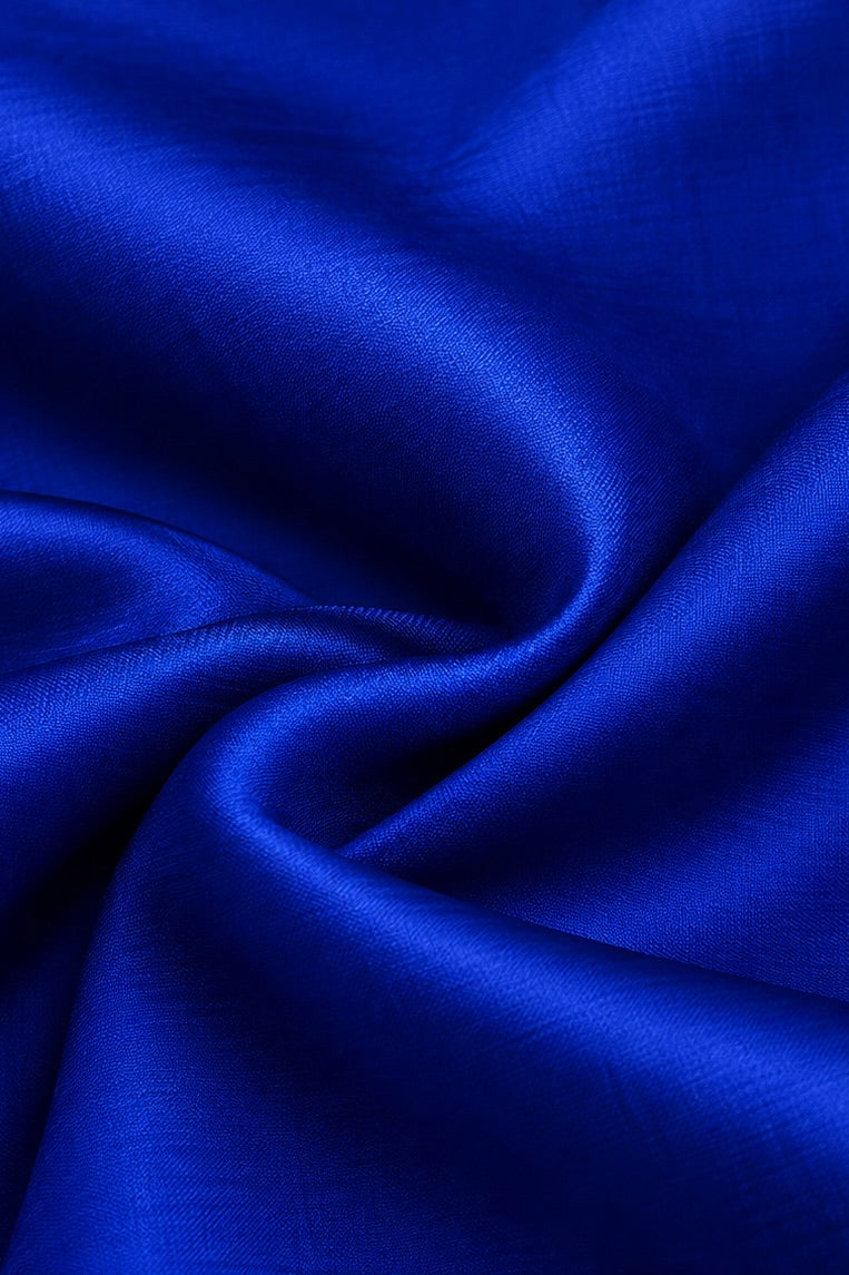 Blue Plain Pure Chiniya Silk Fabric