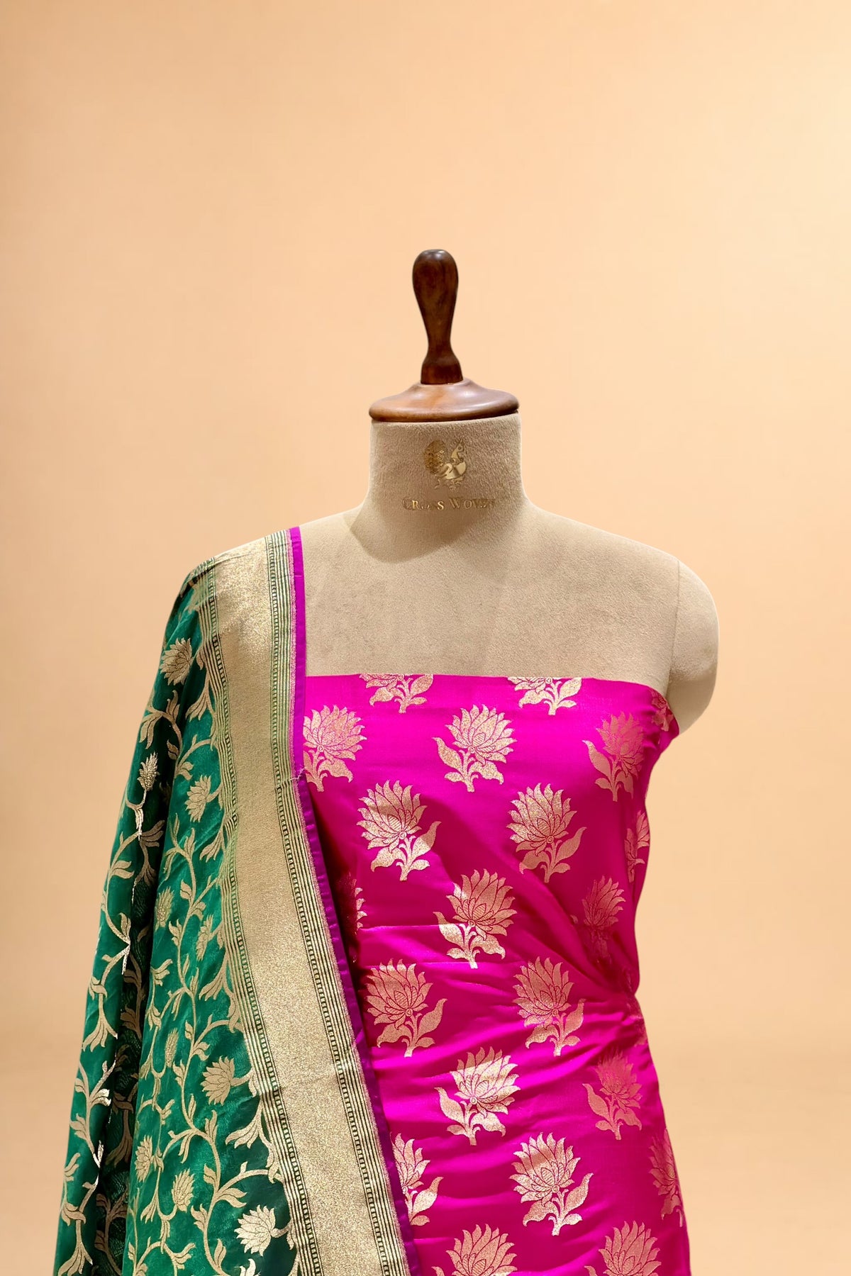 Pink Banarasi Pure Katan Silk Suit Set