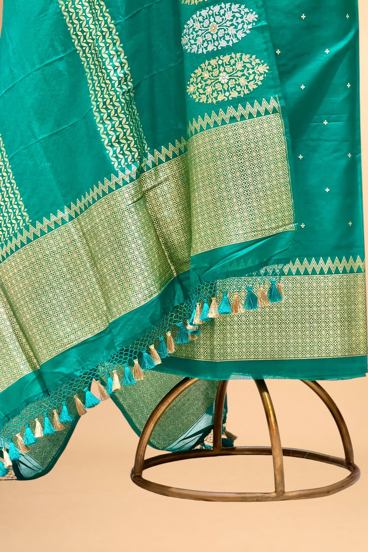 Peacock Green Banarasi Pure Katan Silk Suit Set
