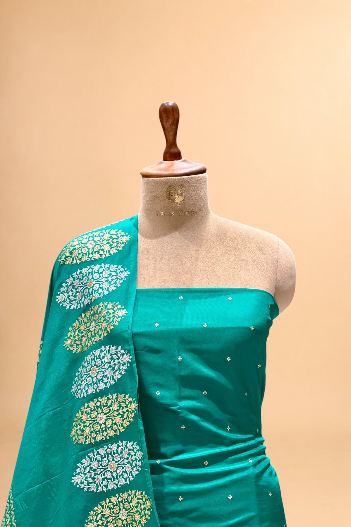 Peacock Green Banarasi Pure Katan Silk Suit Set