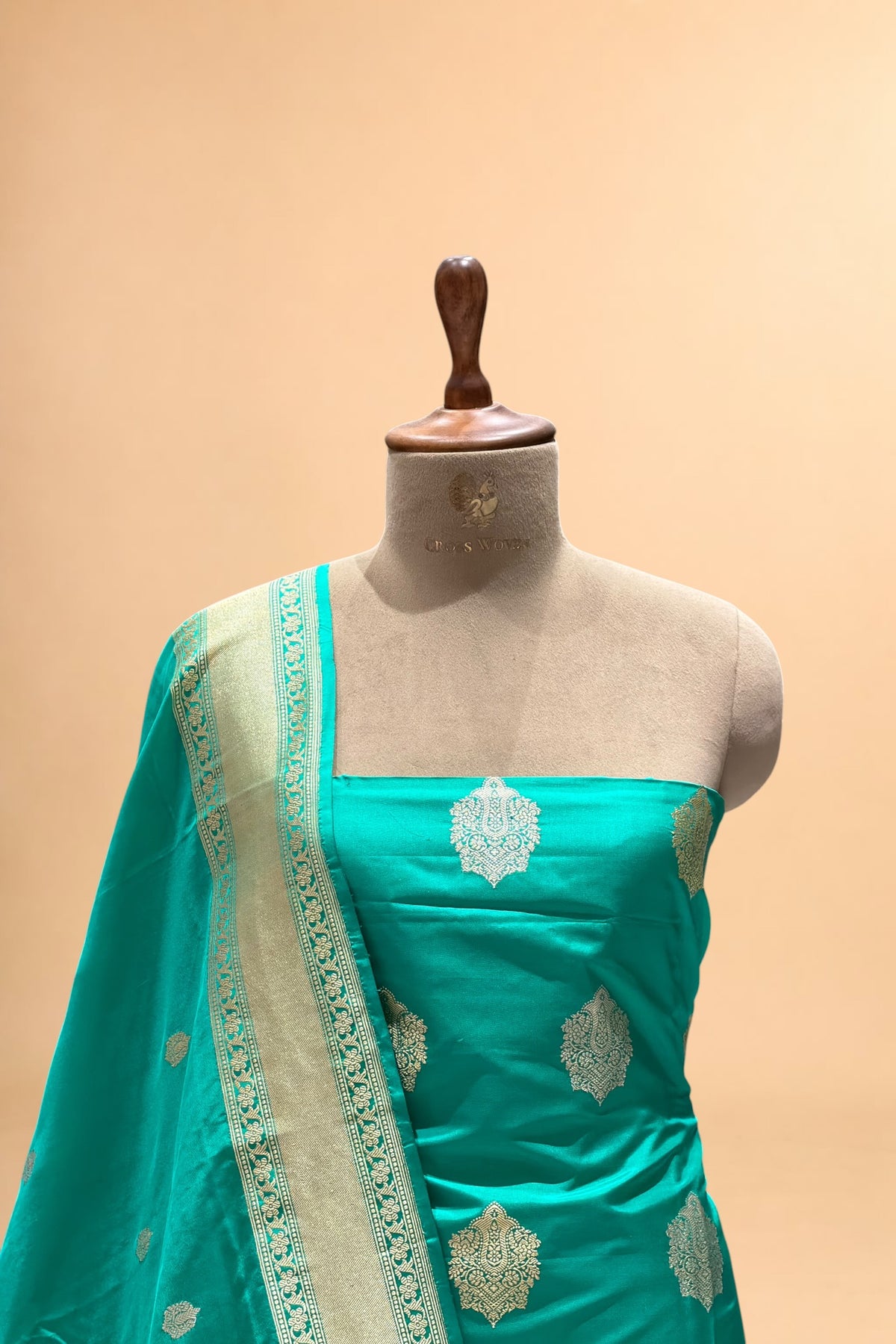 Aqua Blue Banarasi Pure Katan Silk Suit Set