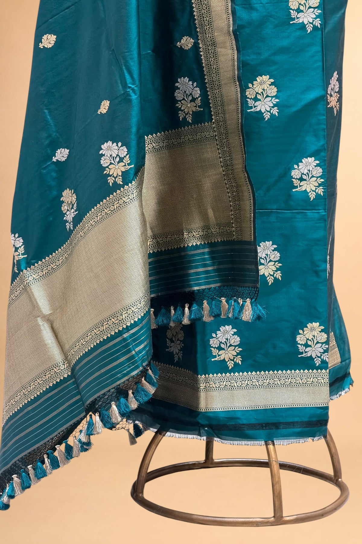 Teal Banarasi Pure Katan Silk Suit Set