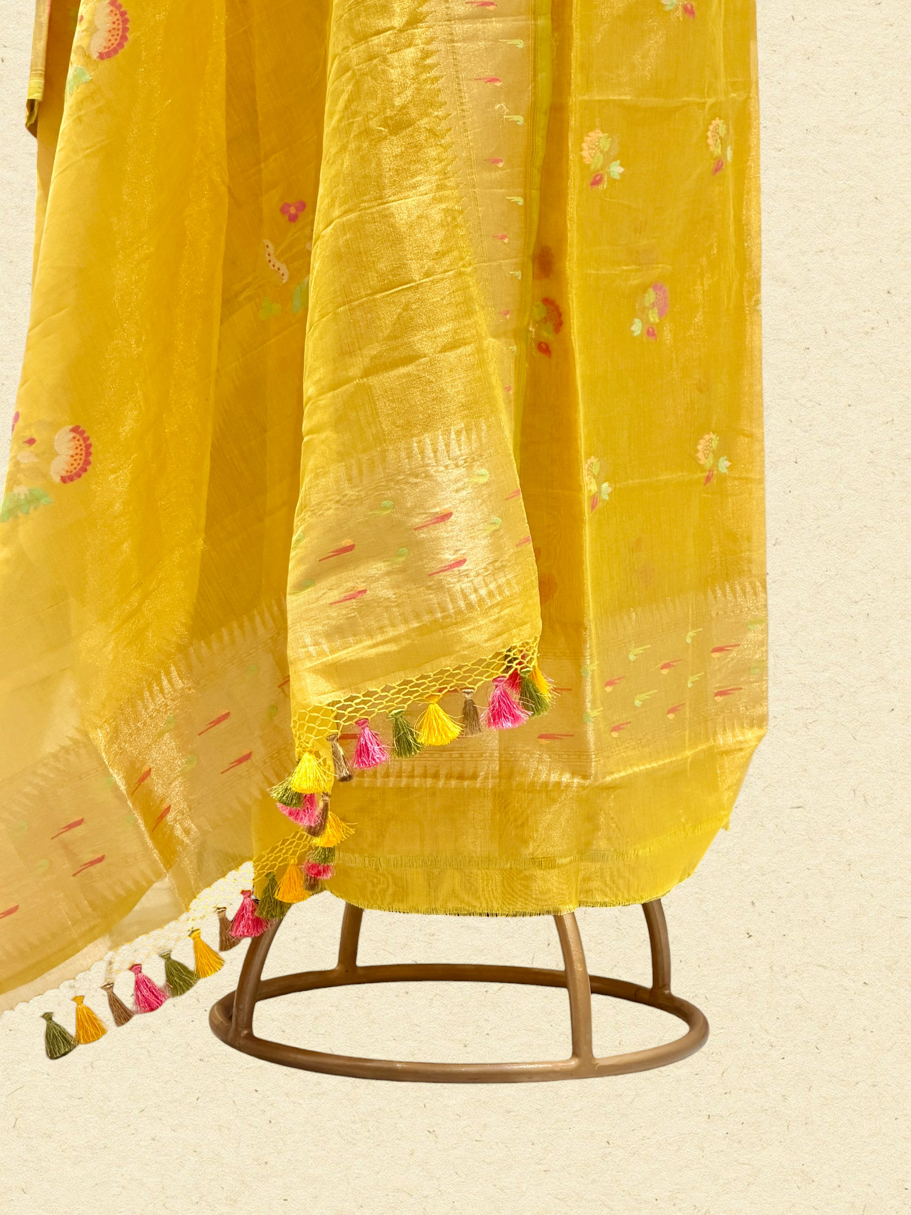 Yellow Tissue Jamdani Suit Set