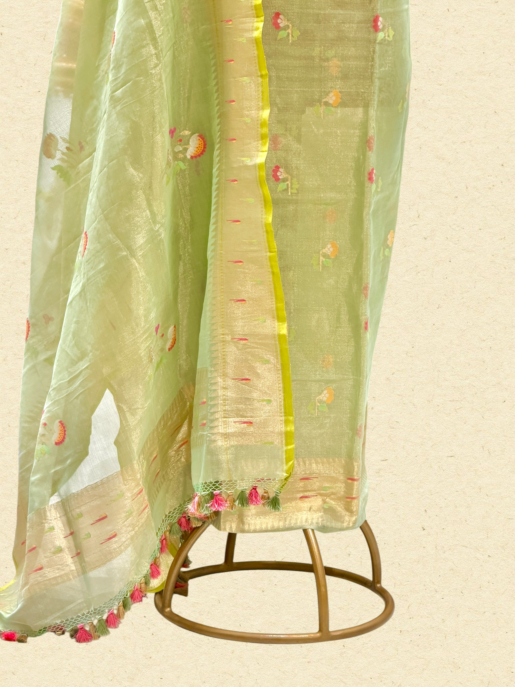Pastel Green Tissue Jamdani Suit Set