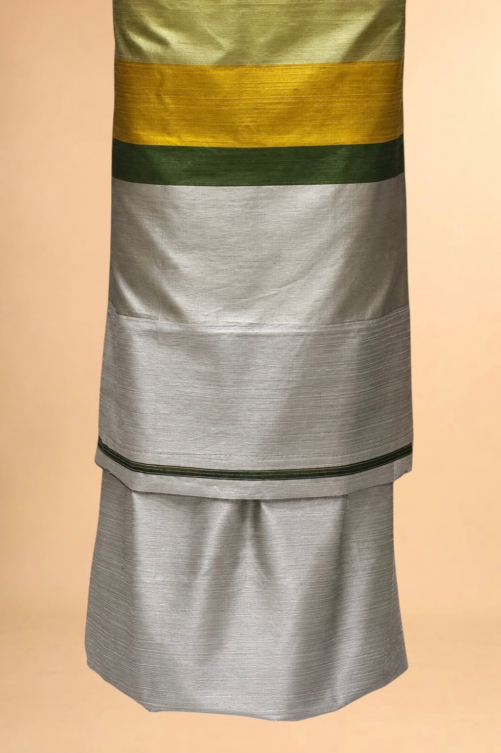 Pure Raw Silk Colour-Block Co-Ord Set