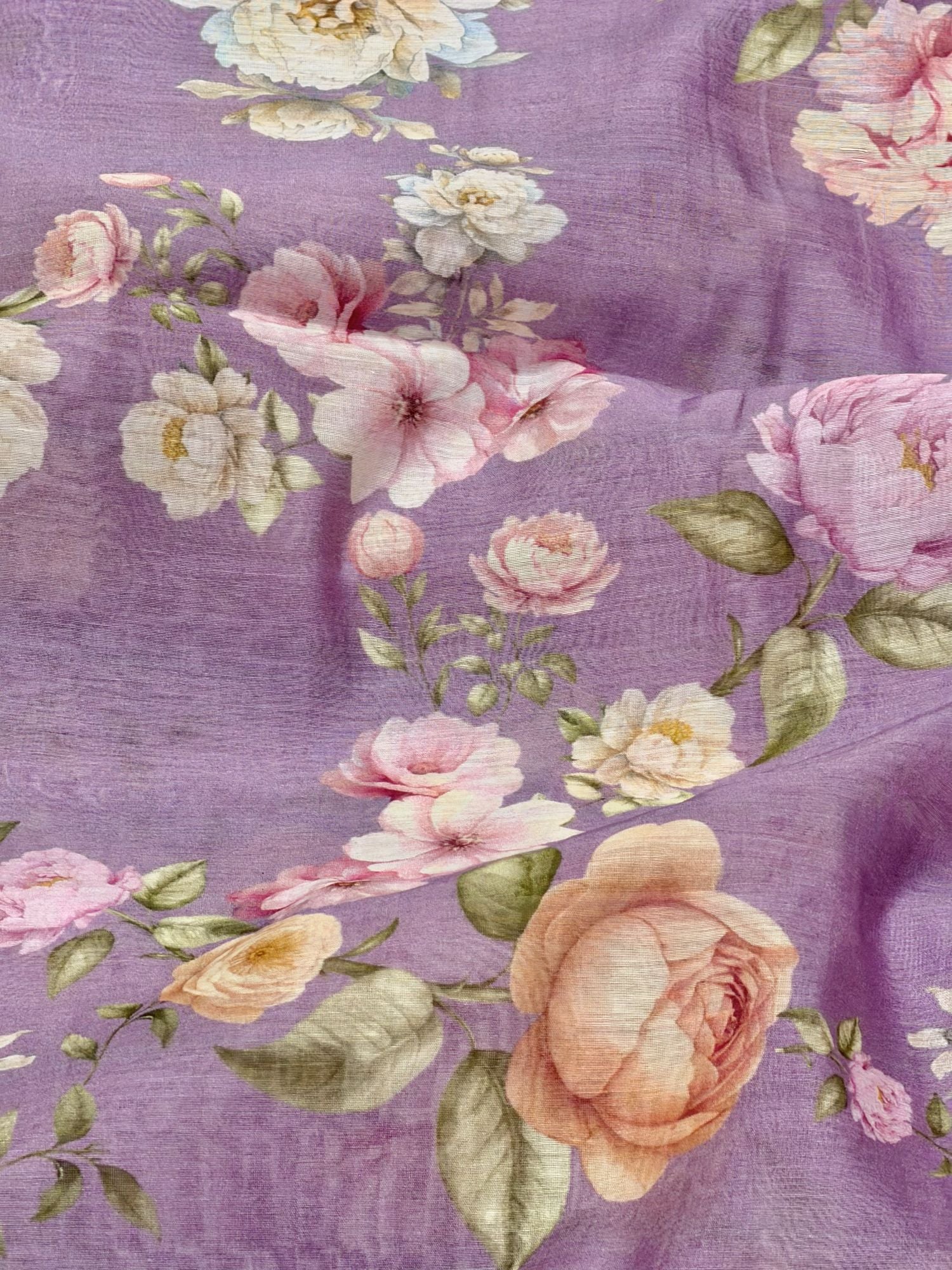 Lavender Floral Mul Prints Fabric