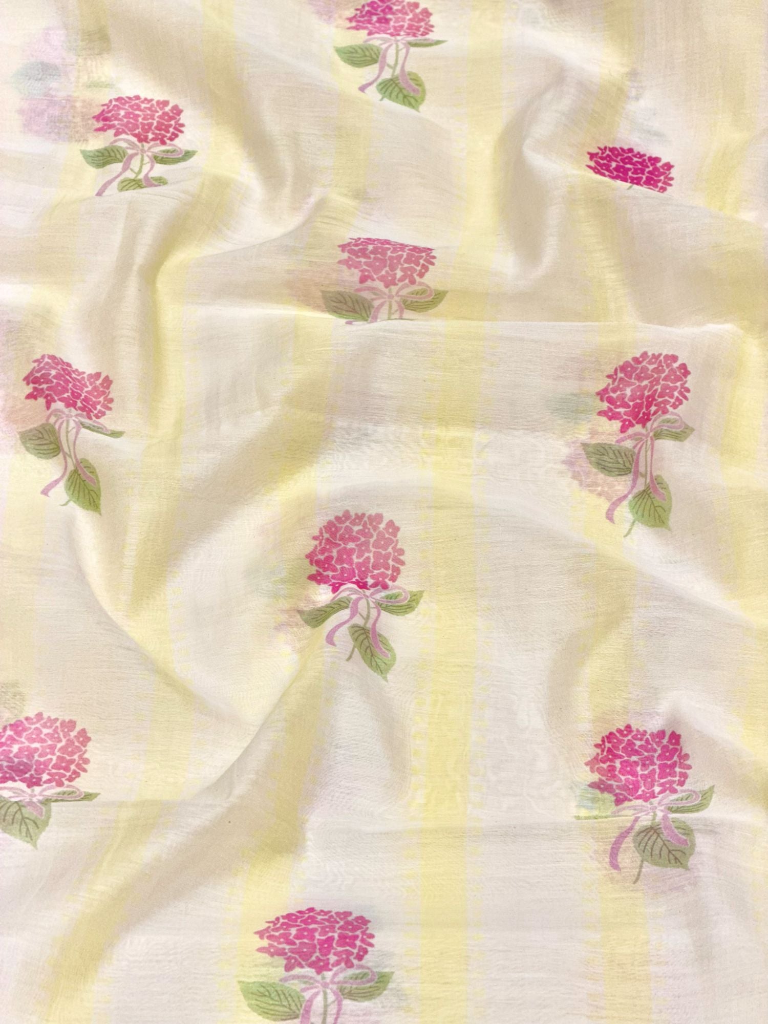Ivory & Pastel Yellow Floral Mul Prints Fabric