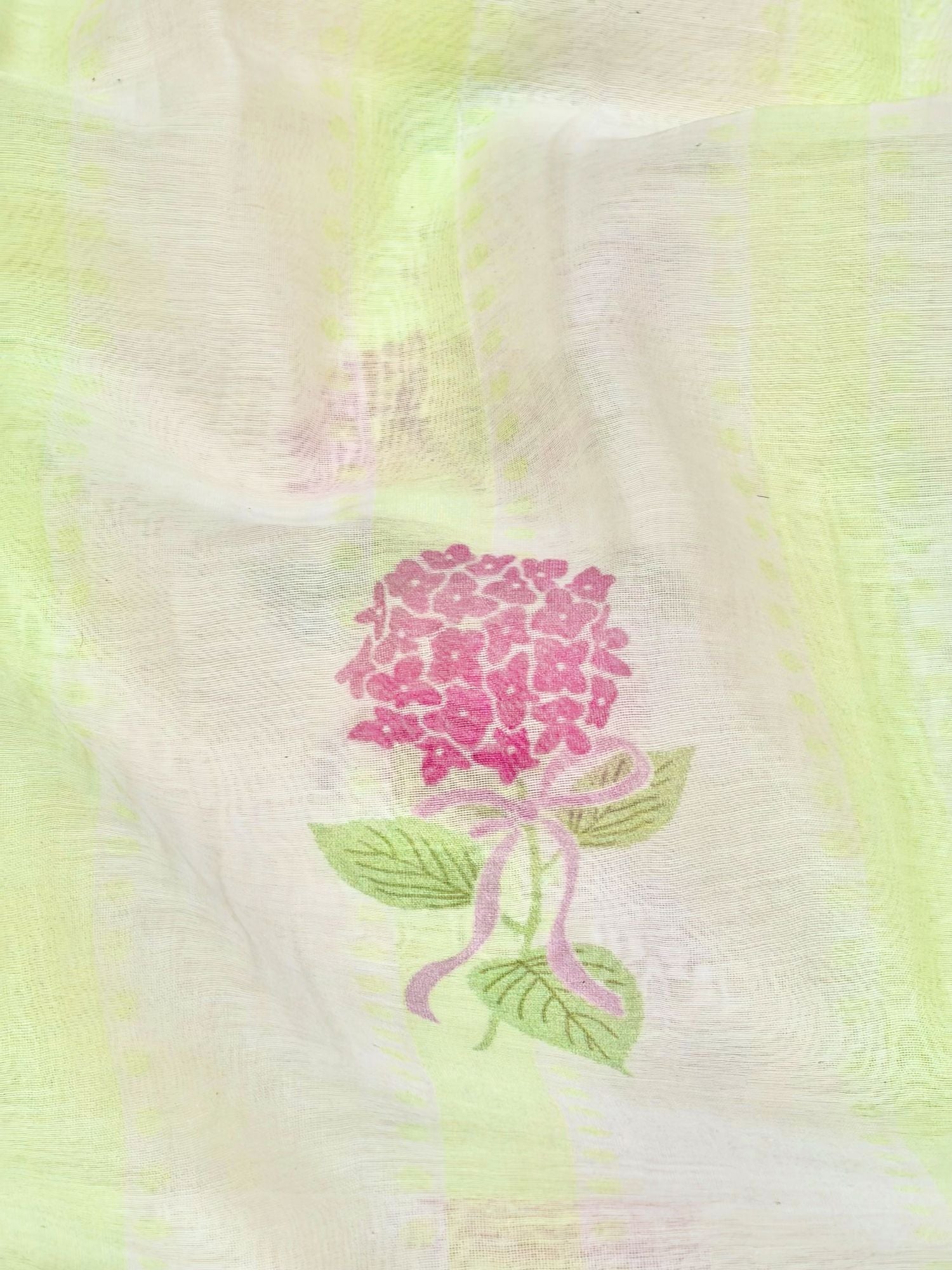 Ivory & Pastel Green Floral Mul Prints Fabric