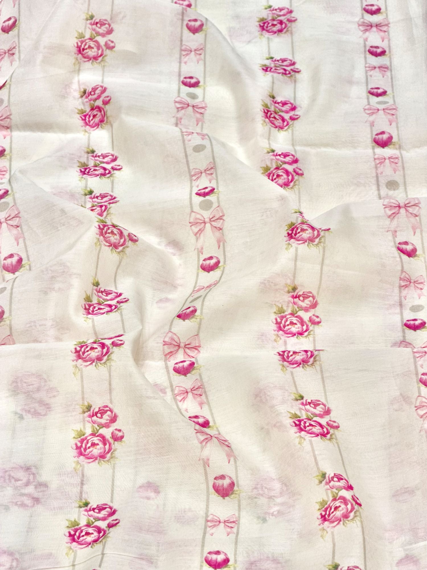 Ivory Mul Floral Prints Fabric
