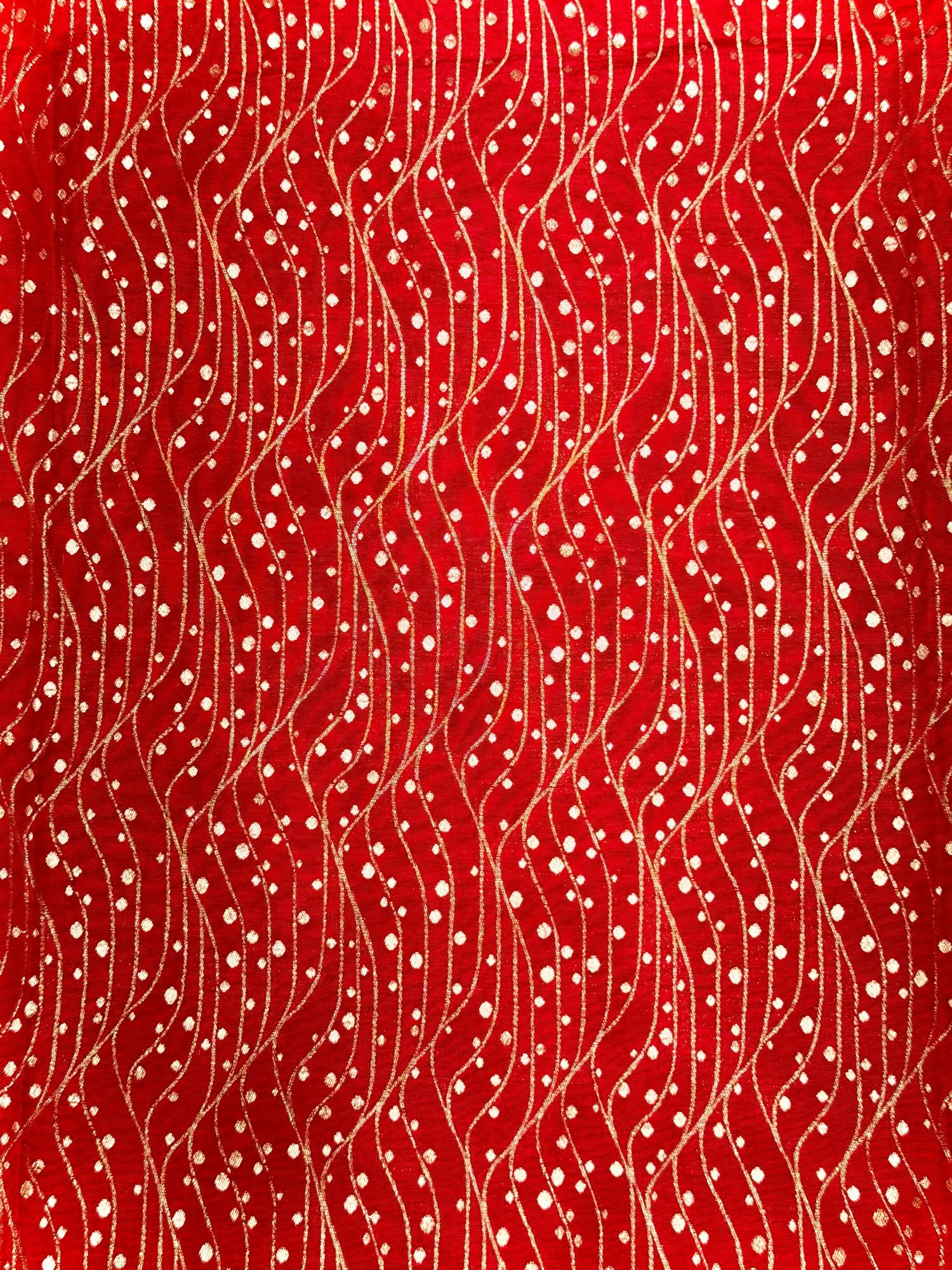 Vibrant Red Semi Katan Silk Blouse Piece