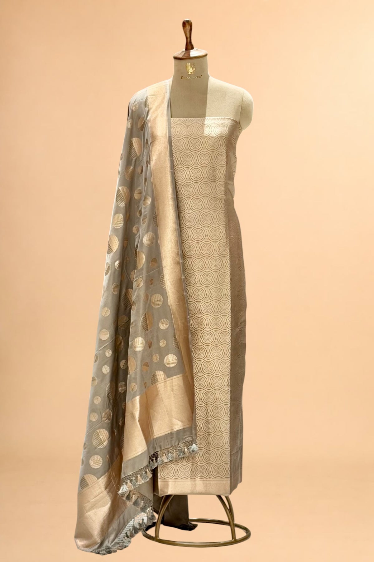 Grey Pure Katan Silk Suit Set