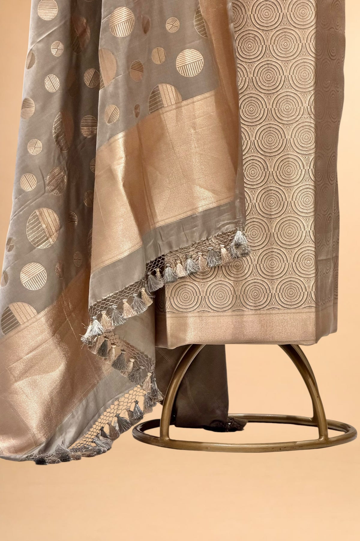 Grey Pure Katan Silk Suit Set
