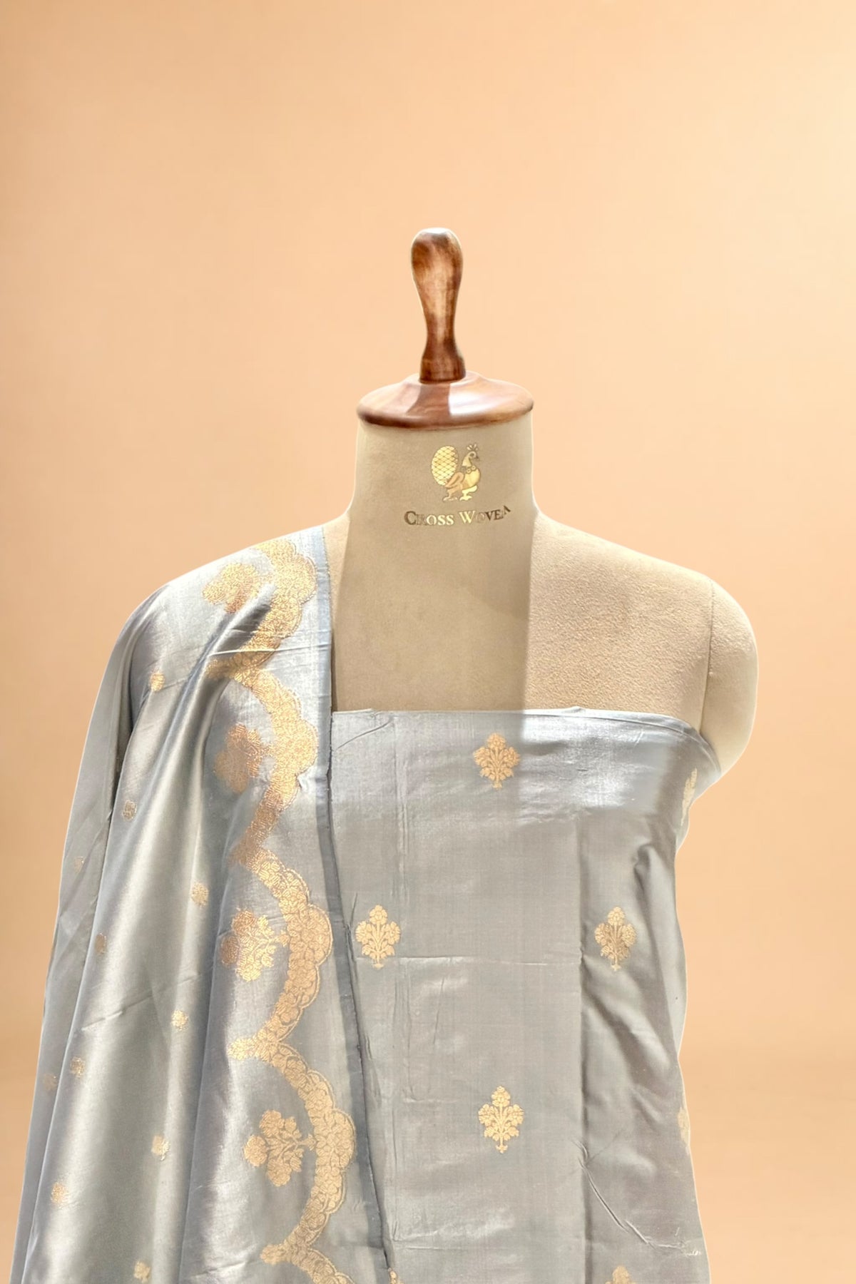 Grey Pure Katan Silk Suit Set