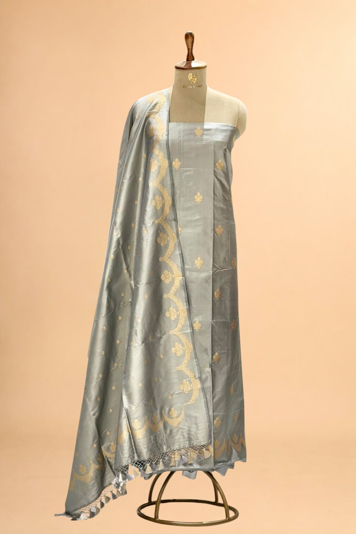 Grey Pure Katan Silk Suit Set