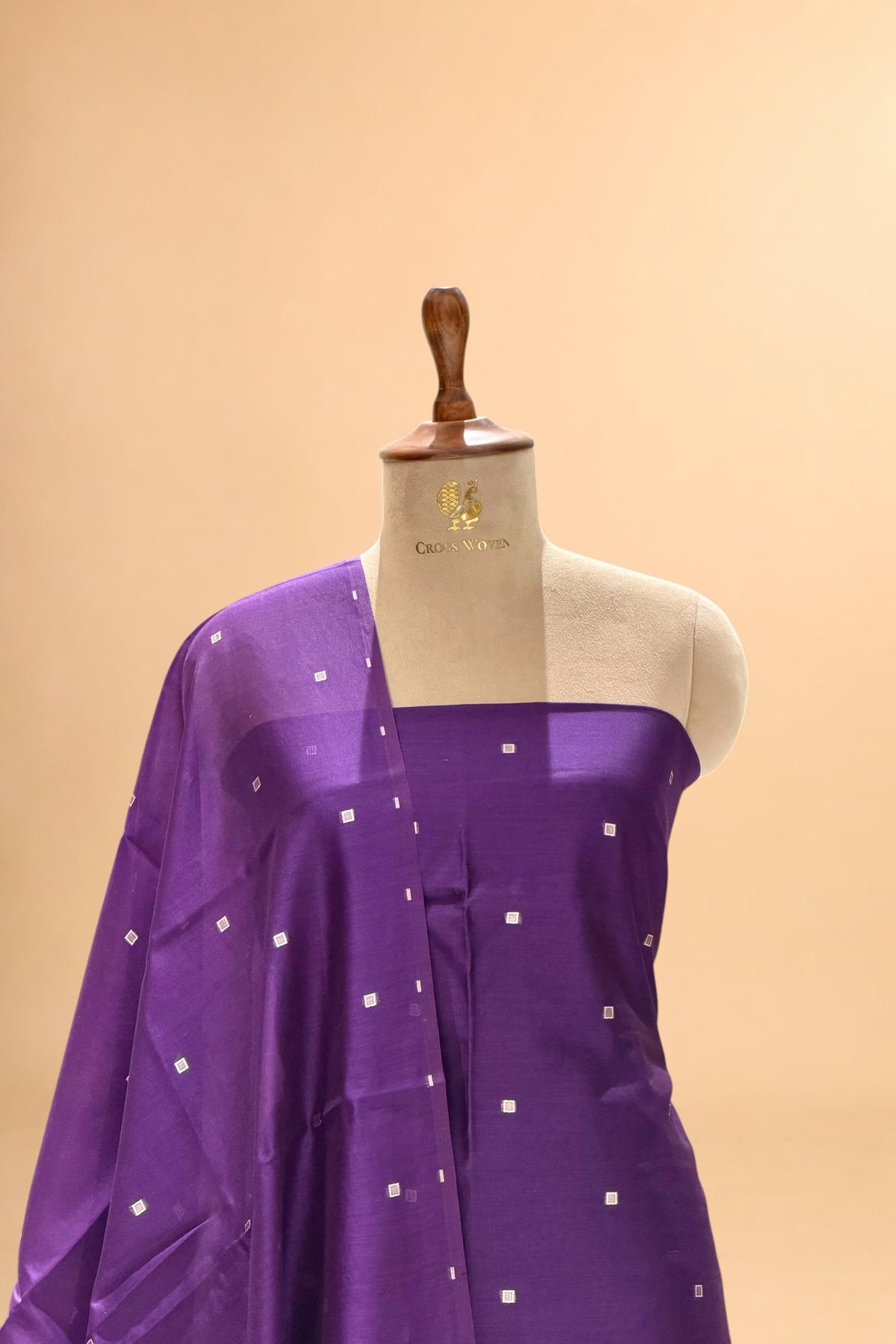 Purple Pure Banarasi Chanderi Silk Suit Set