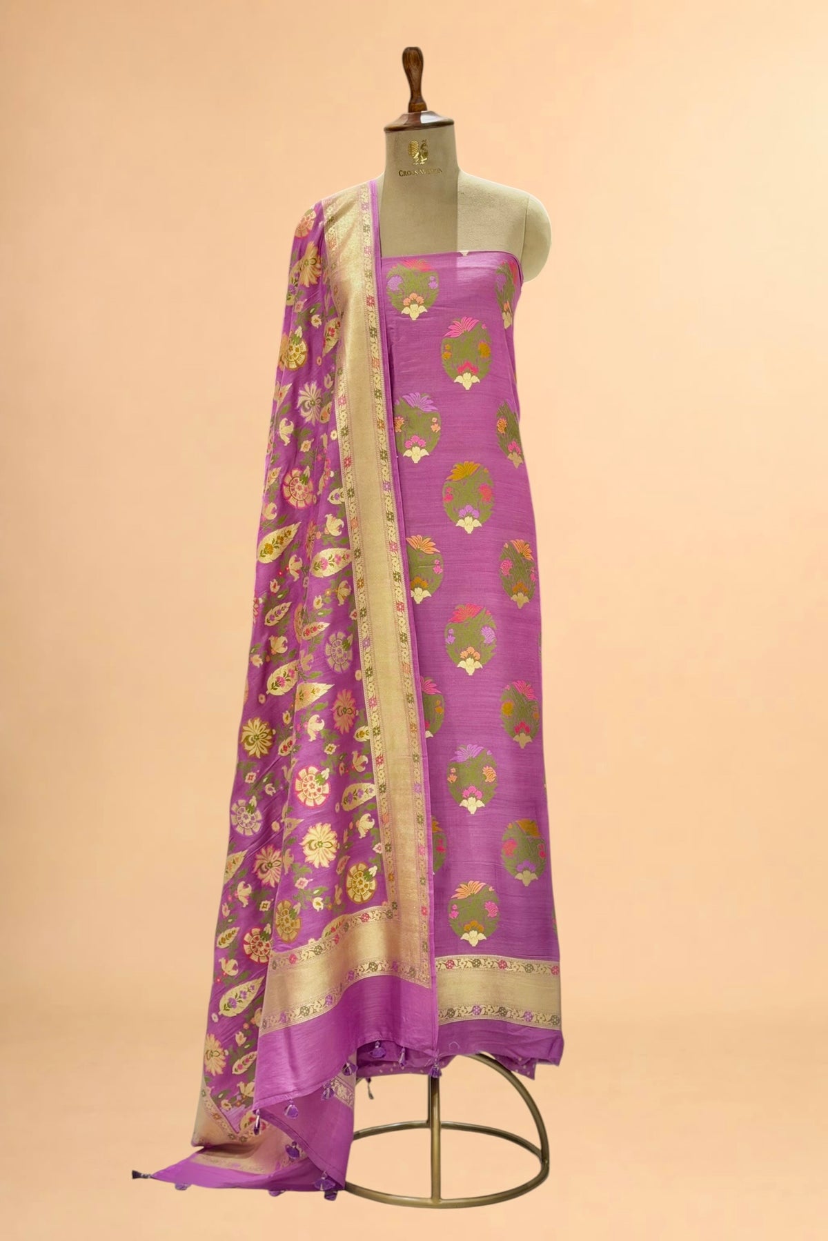 Dusty Purple Pure Banarasi Munga Silk Suit Set
