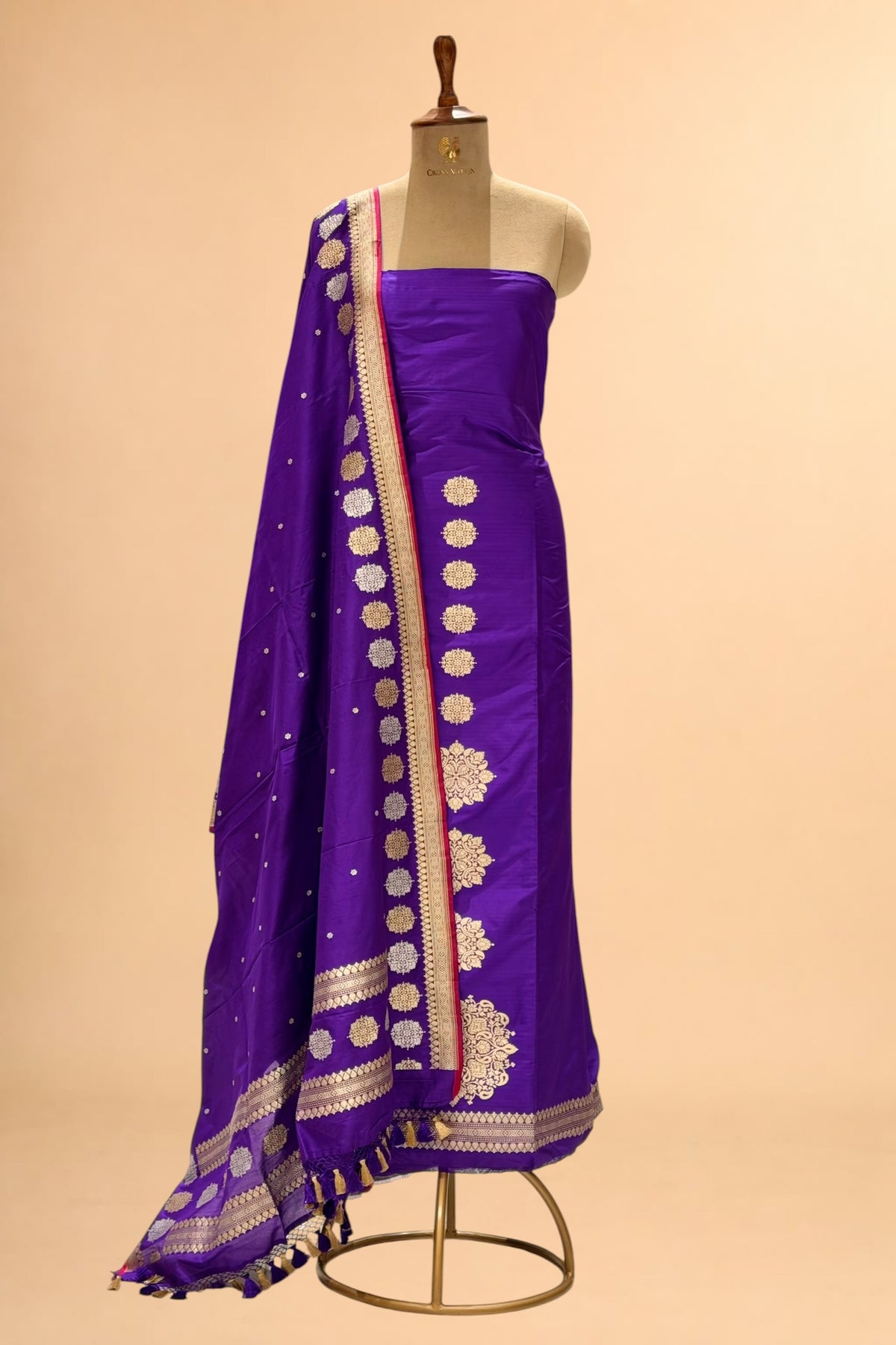 Purple Pure Banarasi Katan Silk Suit Set