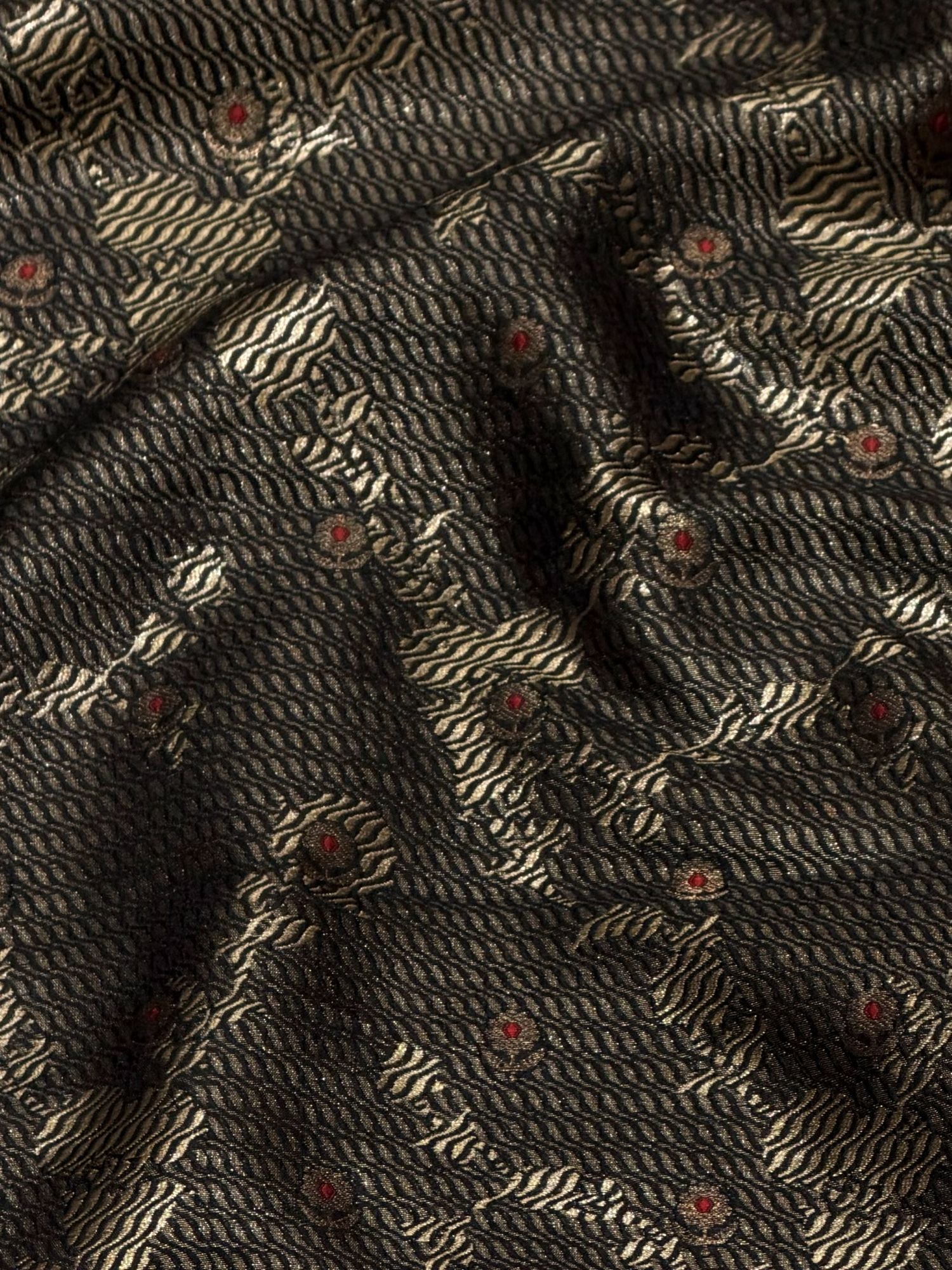 Soft Silk Fabric with Abstract Woven Motifs