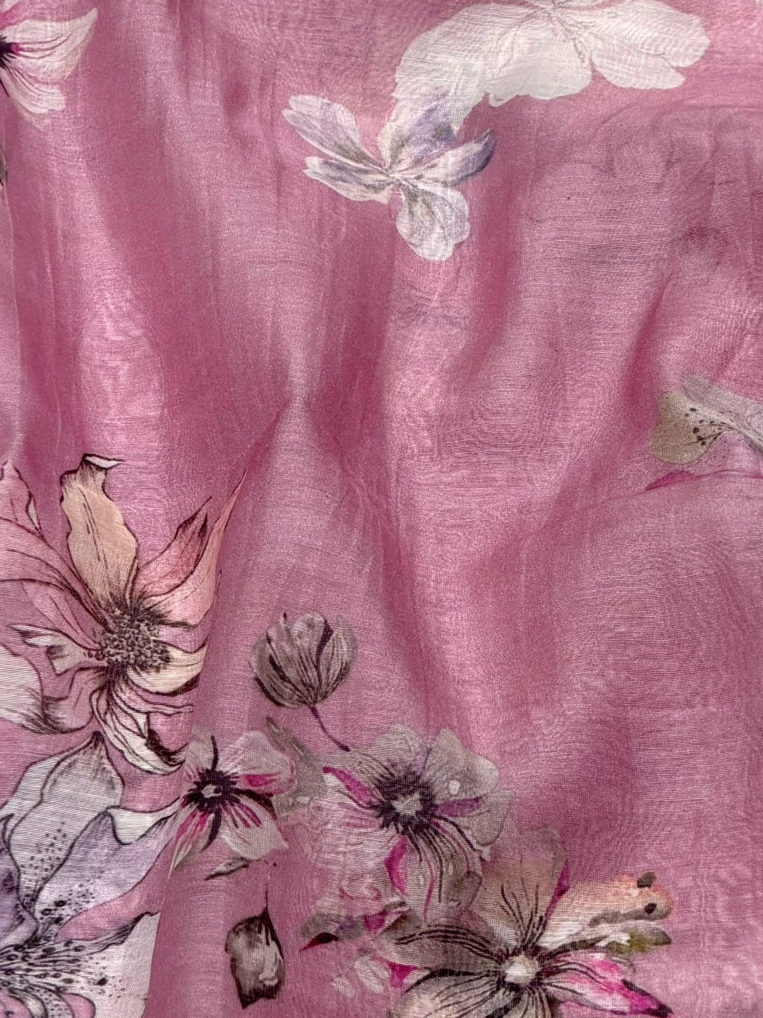 Dusty Rose Printed Mul Fabric