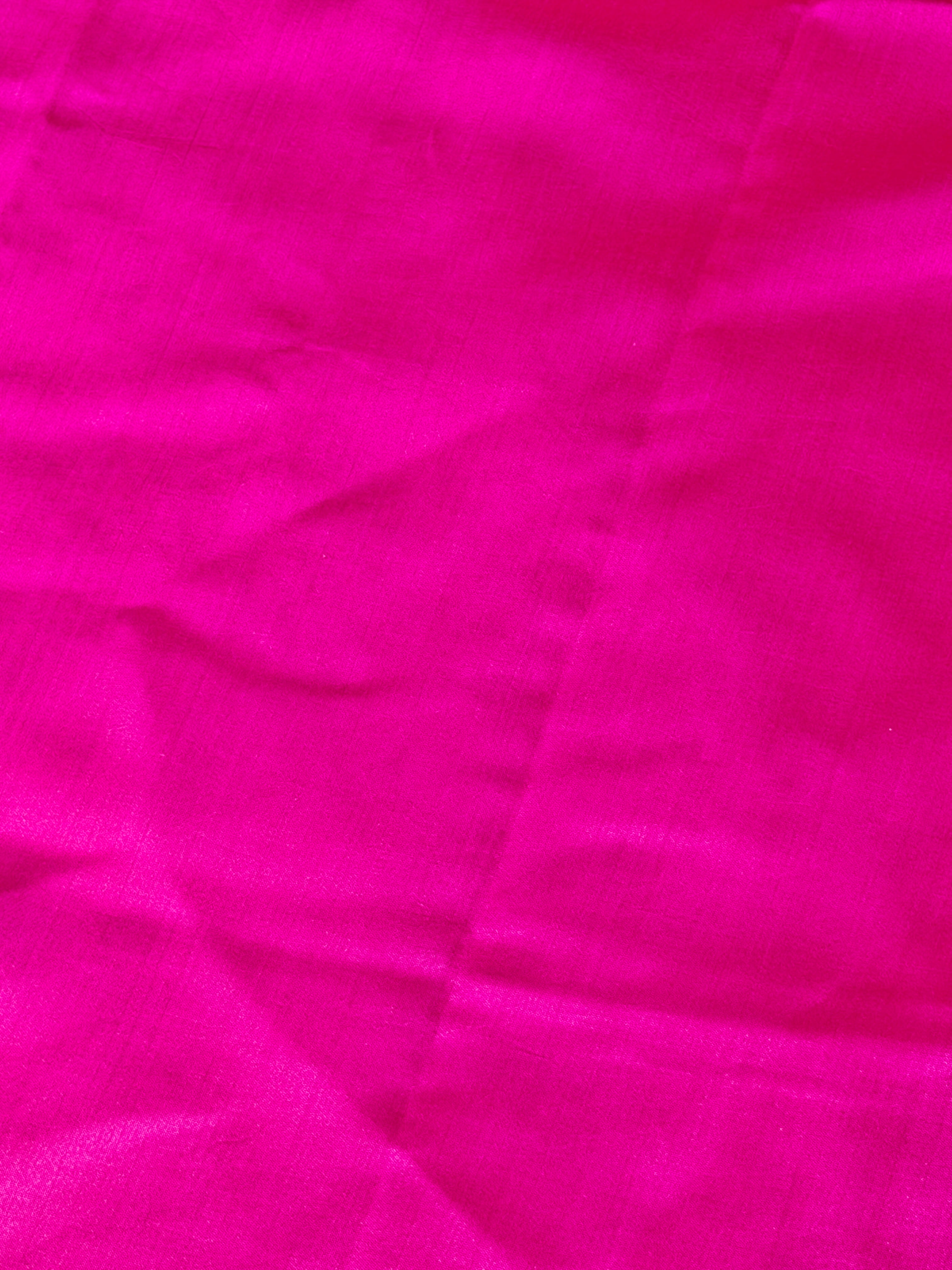 Rani Pink Soft Silk Suit Set With Zari Border Dupatta