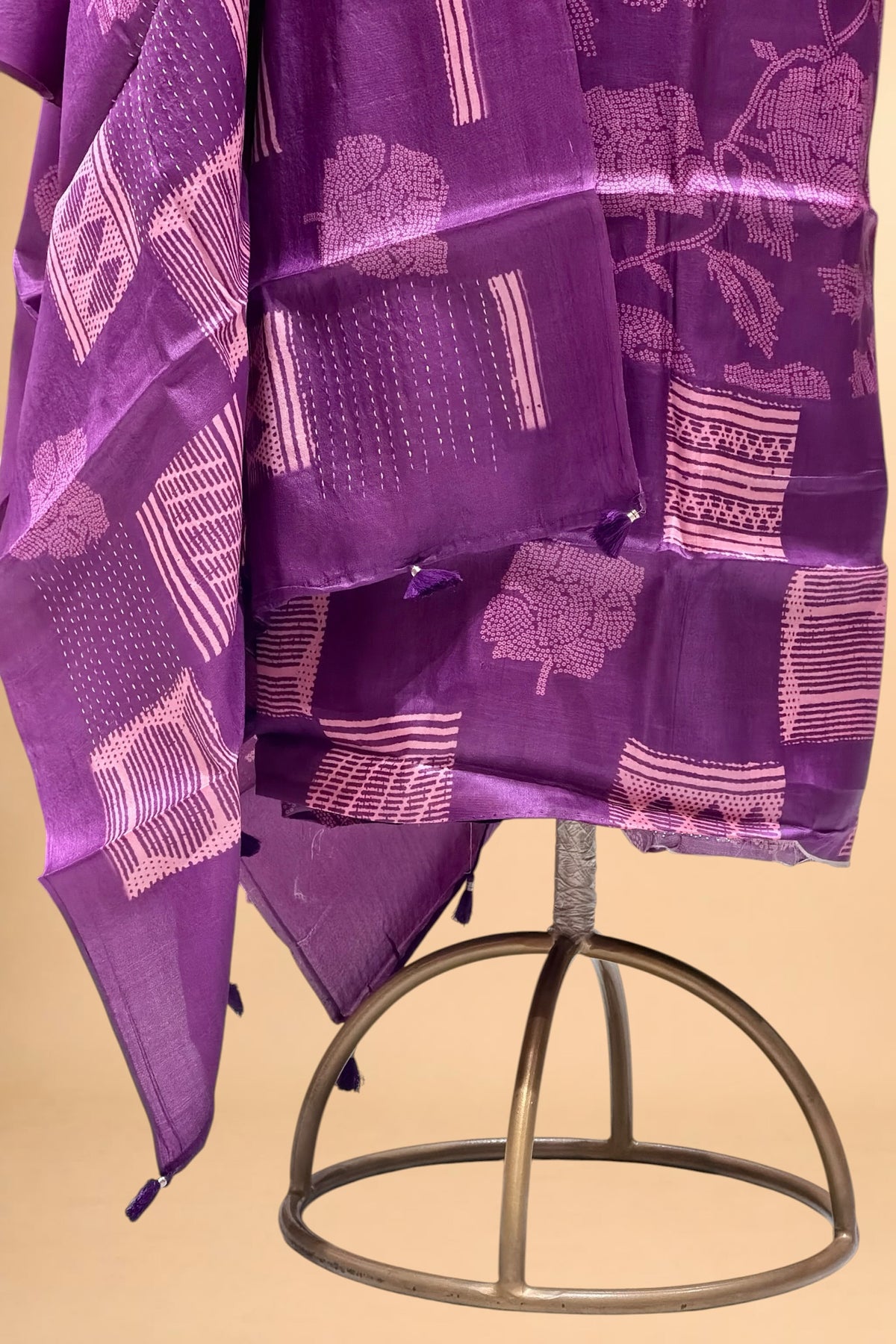 Magenta Purple Banarasi Pure Tusser Silk Suit Set