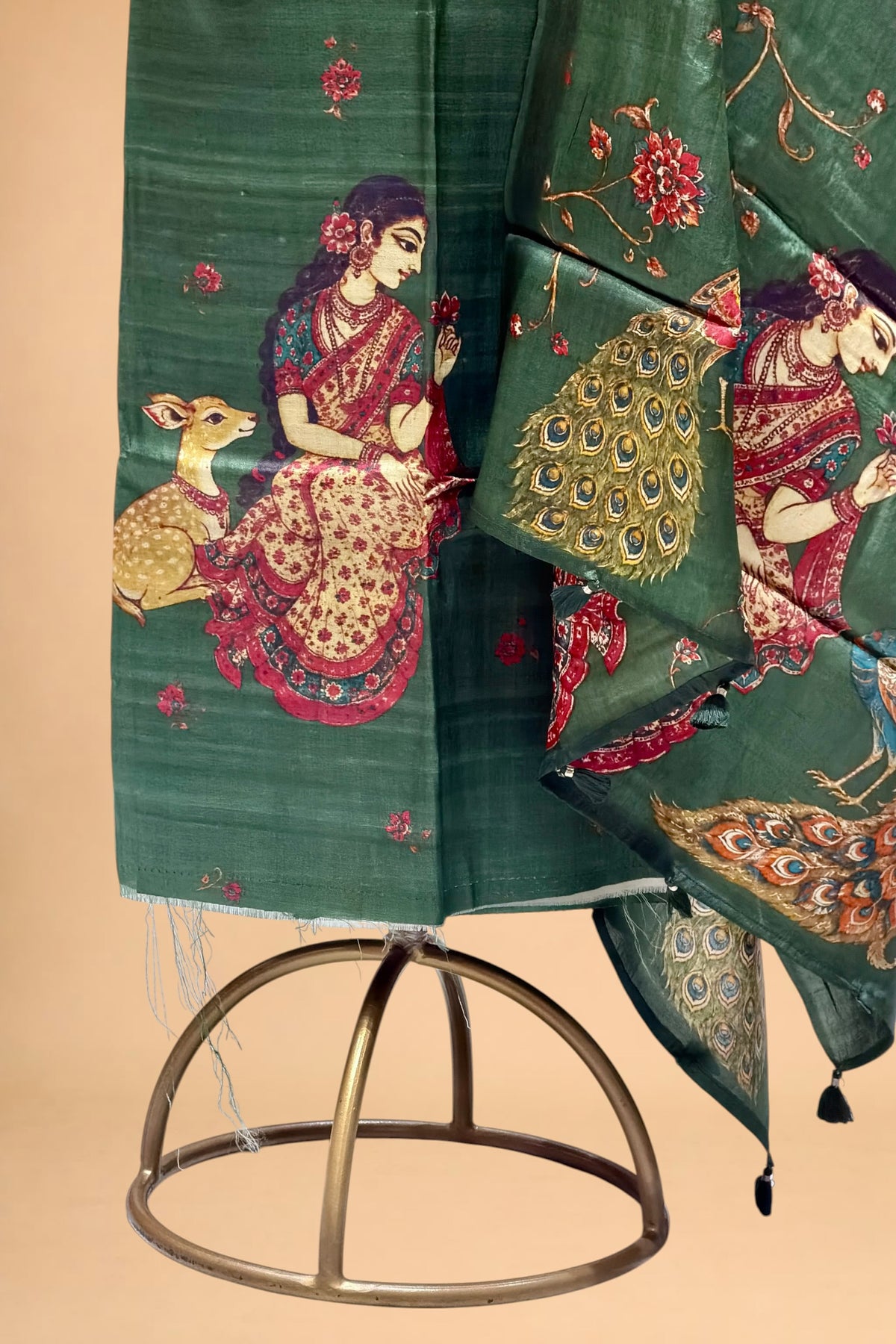 Emerald Green Banarasi Pure Tusser Silk Suit Set