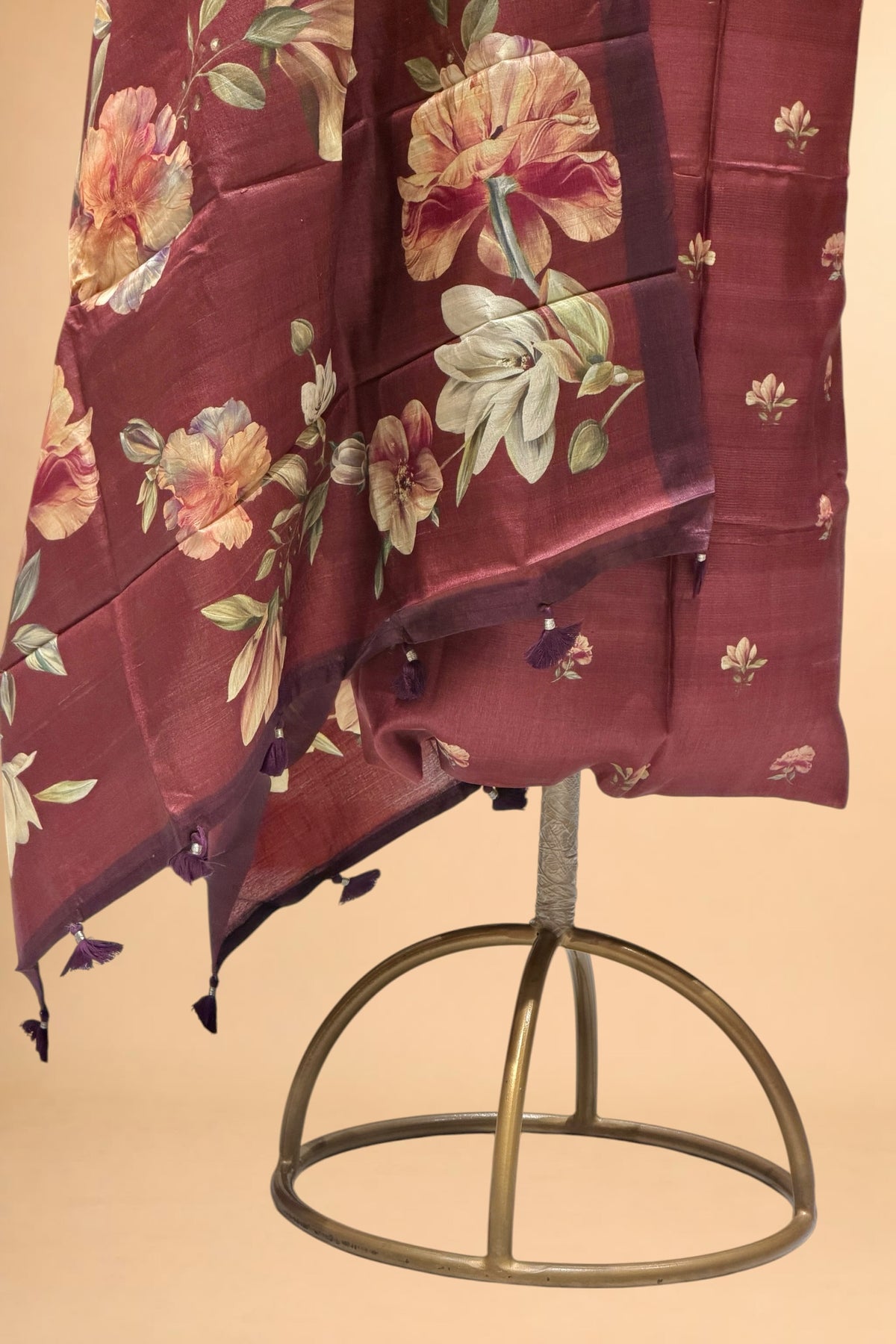 Chocolate Brown Banarasi Pure Tusser Silk Suit Set